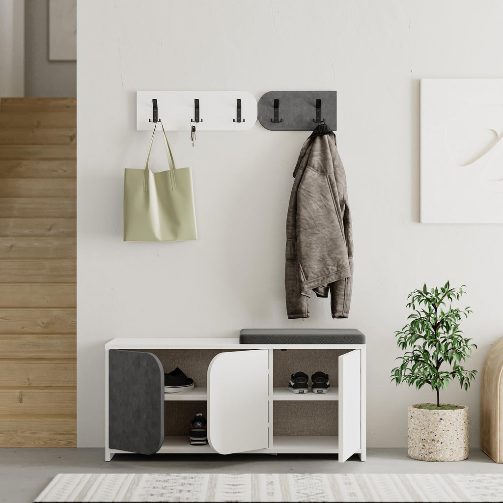 Decortieliving - Moni Hallway Shoe Cabinet and Hanger Set