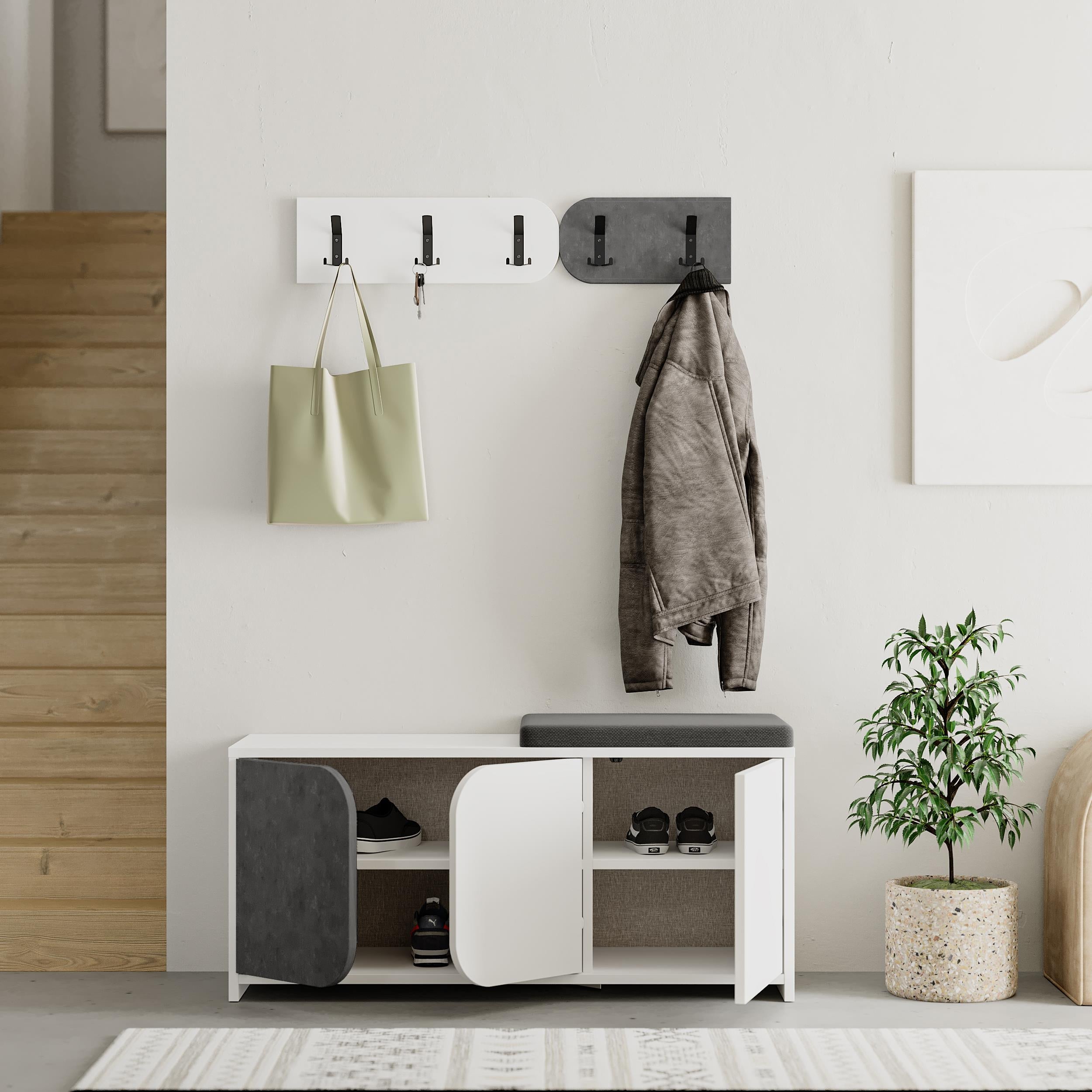 Decortieliving - Moni Hallway Shoe Cabinet and Hanger Set