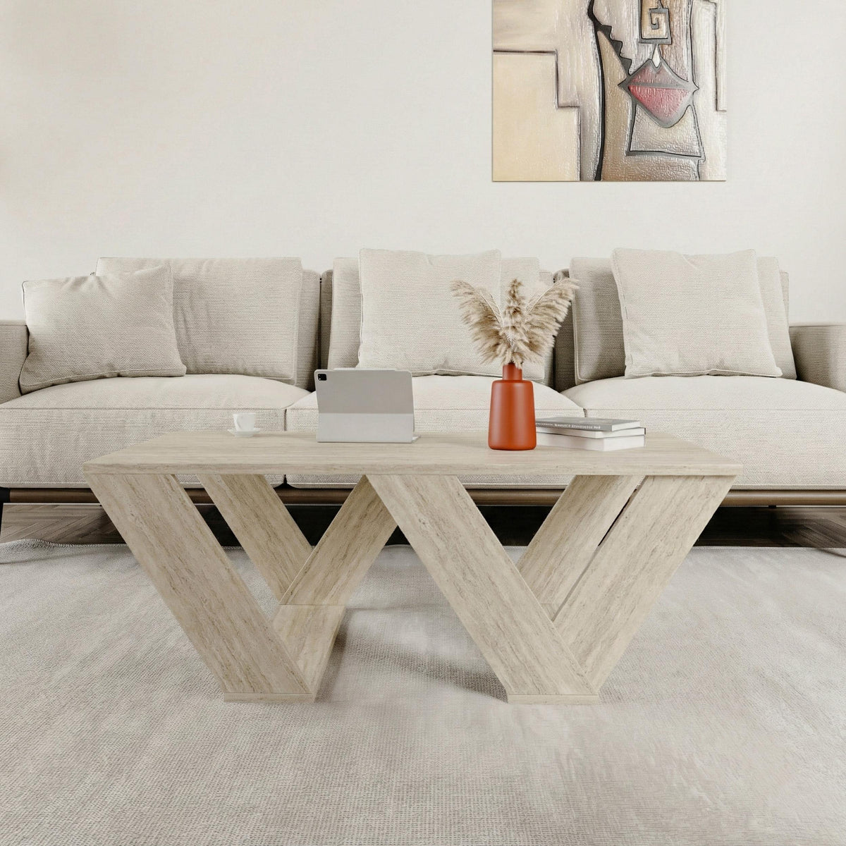Decortieliving - Pipra Modern Coffee Table Multipurpose H 40cm