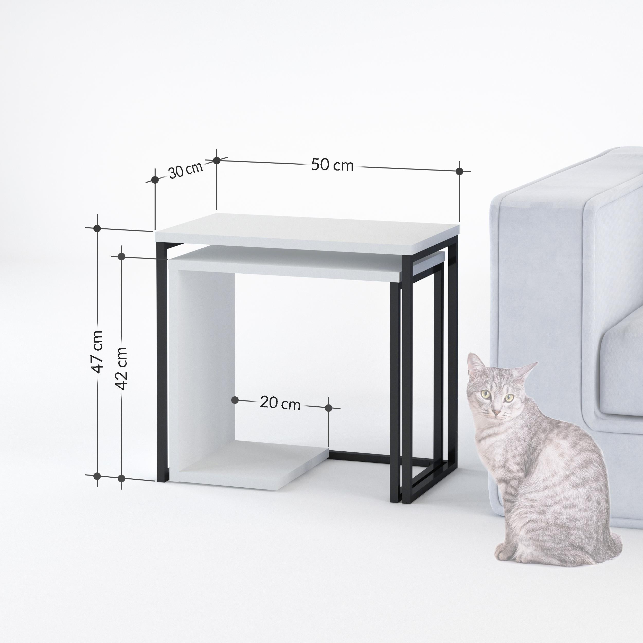 Ensemble de tables d'appoint gigognes modernes Zigosh