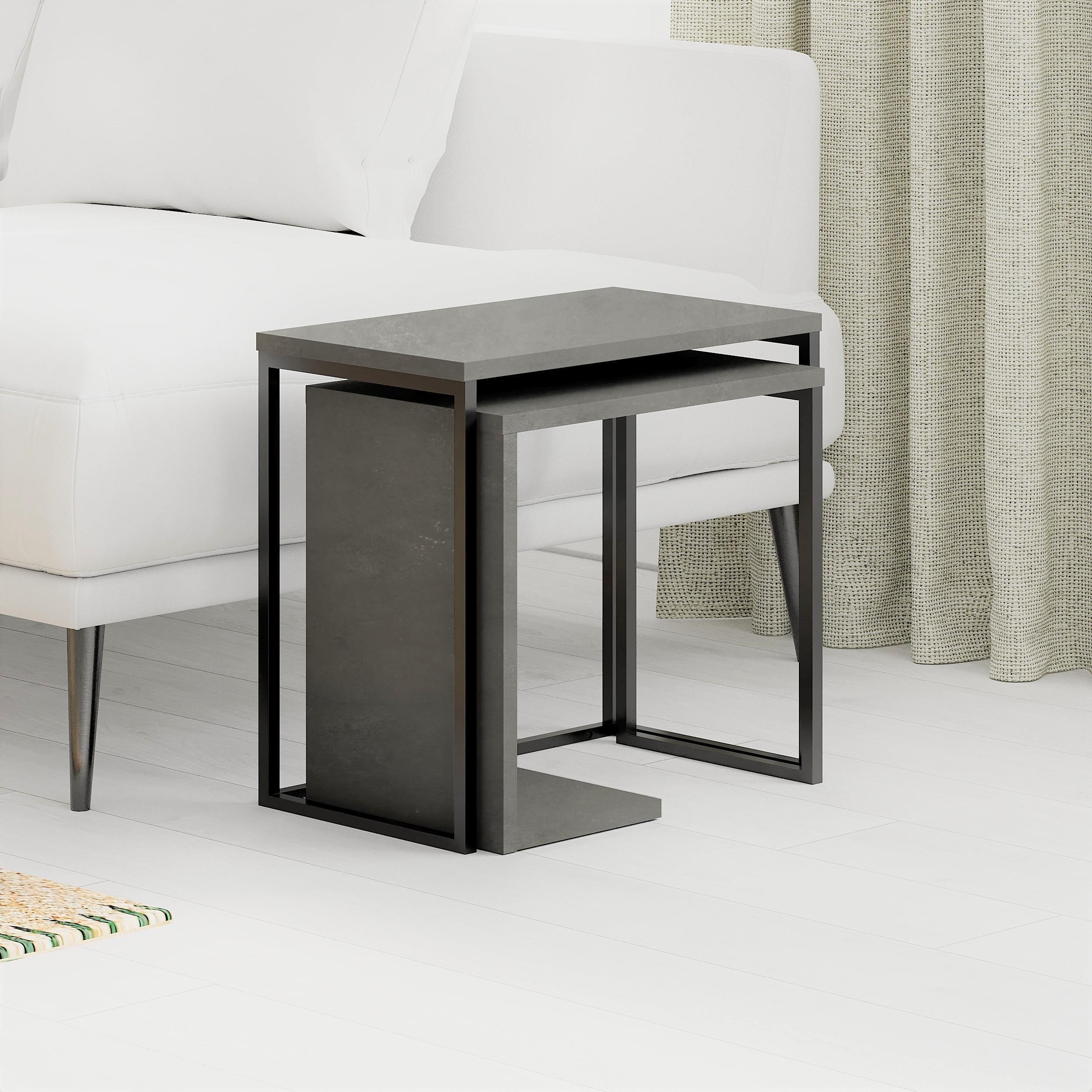 Ensemble de tables d'appoint gigognes modernes Zigosh