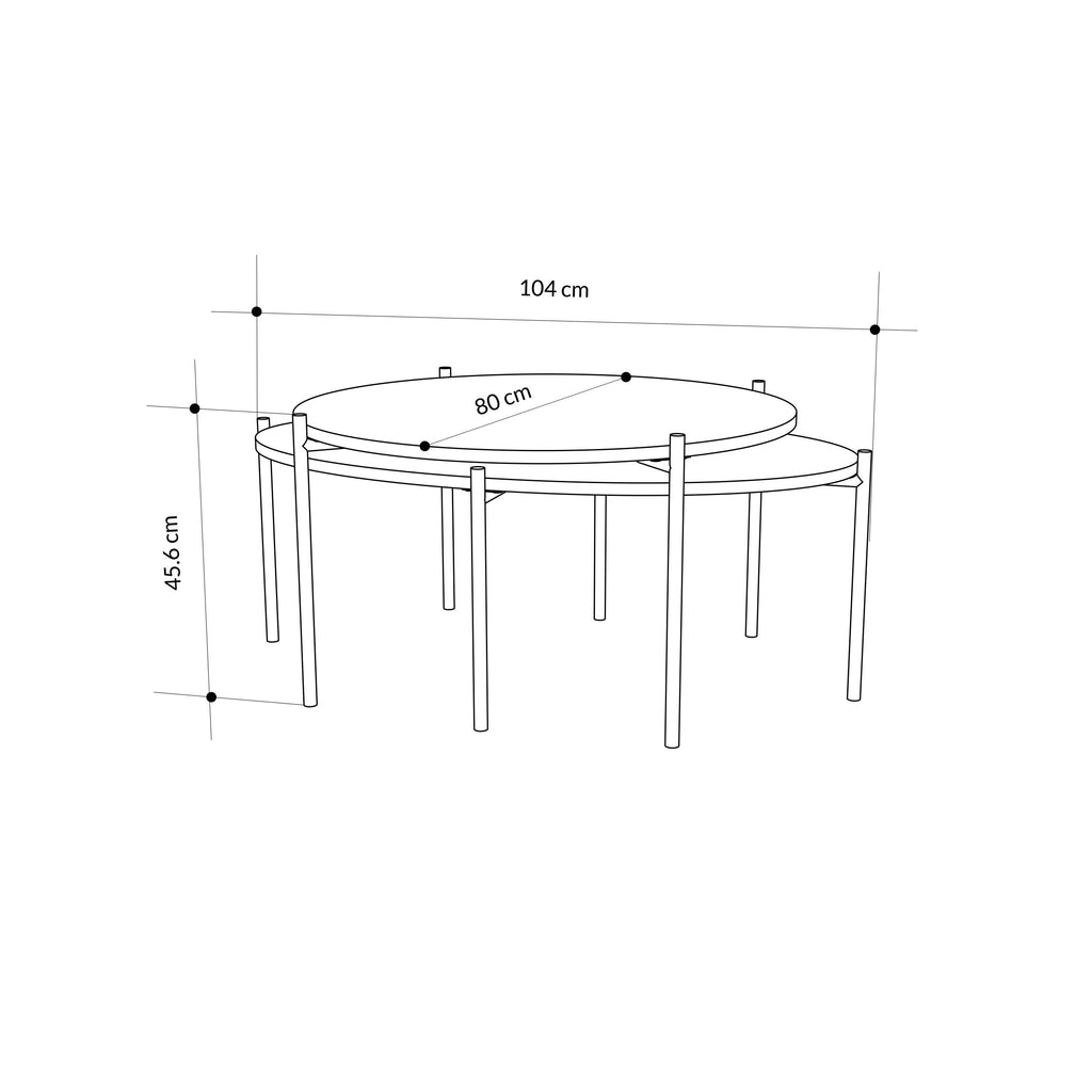Lot de tables basses rondes et ovales Odelia