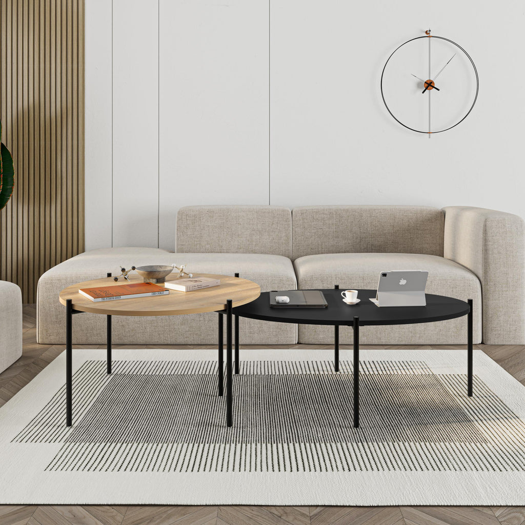 Lot de tables basses rondes et ovales Odelia