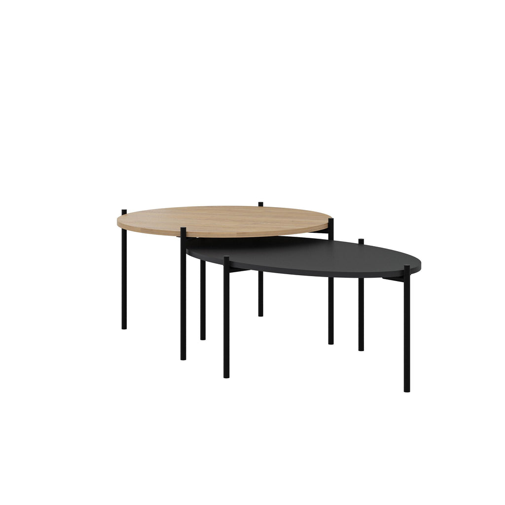 Lot de tables basses rondes et ovales Odelia
