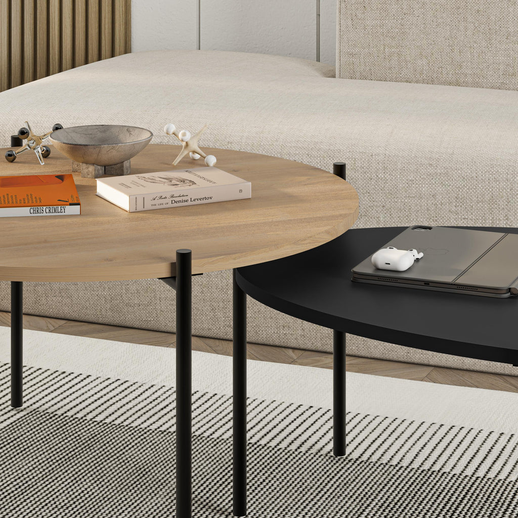 Lot de tables basses rondes et ovales Odelia