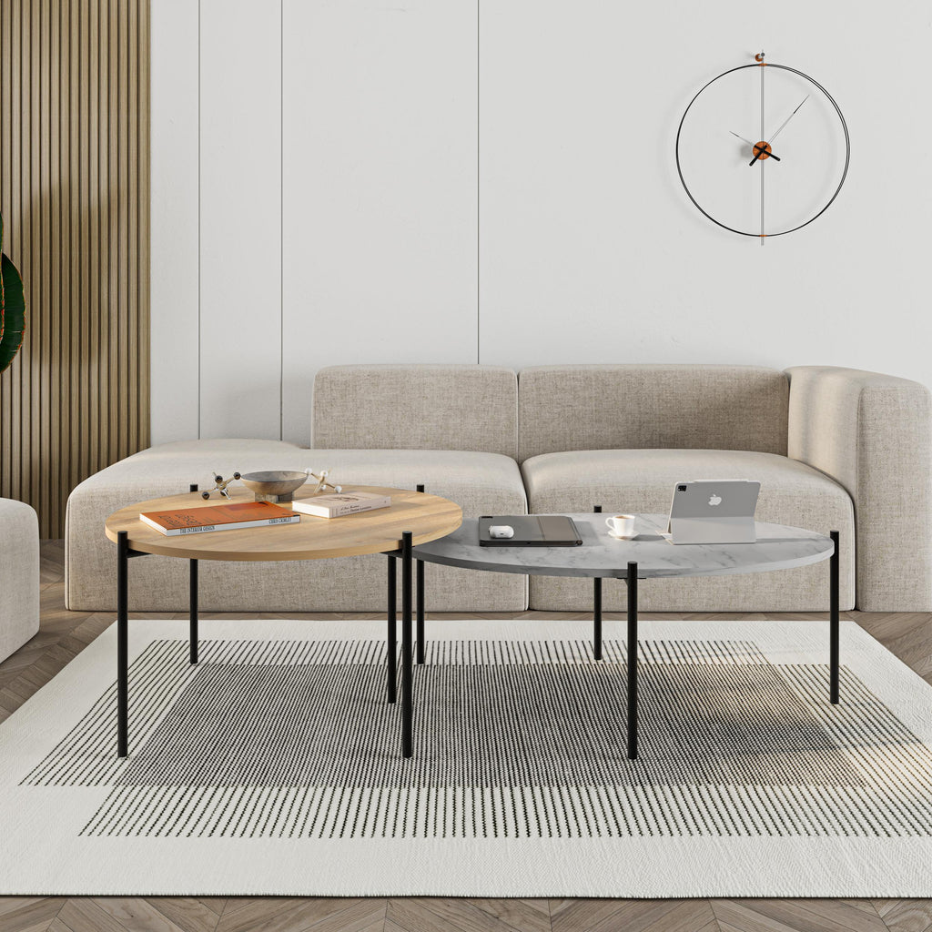 Lot de tables basses rondes et ovales Odelia
