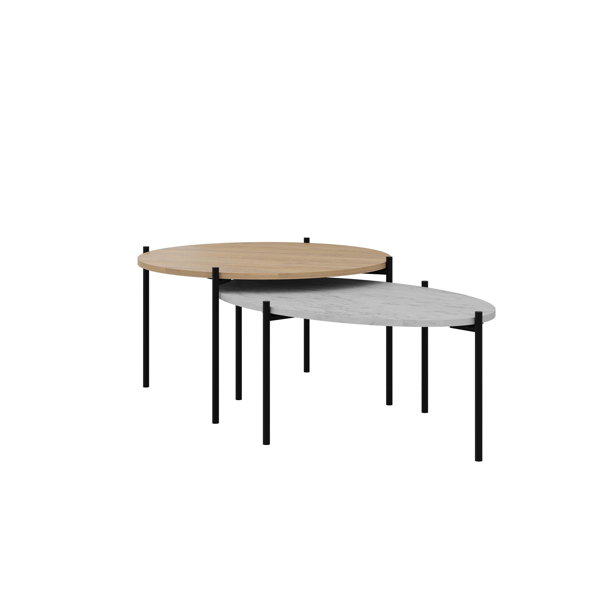 Lot de tables basses rondes et ovales Odelia