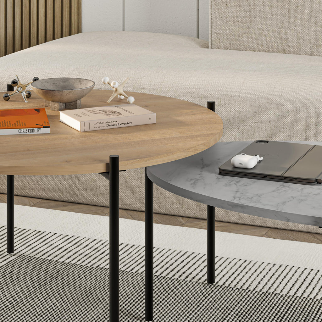 Lot de tables basses rondes et ovales Odelia