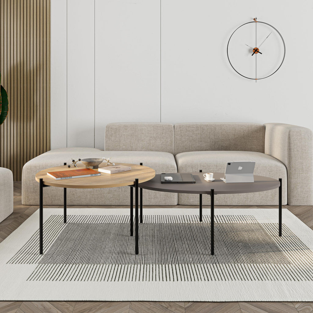 Lot de tables basses rondes et ovales Odelia