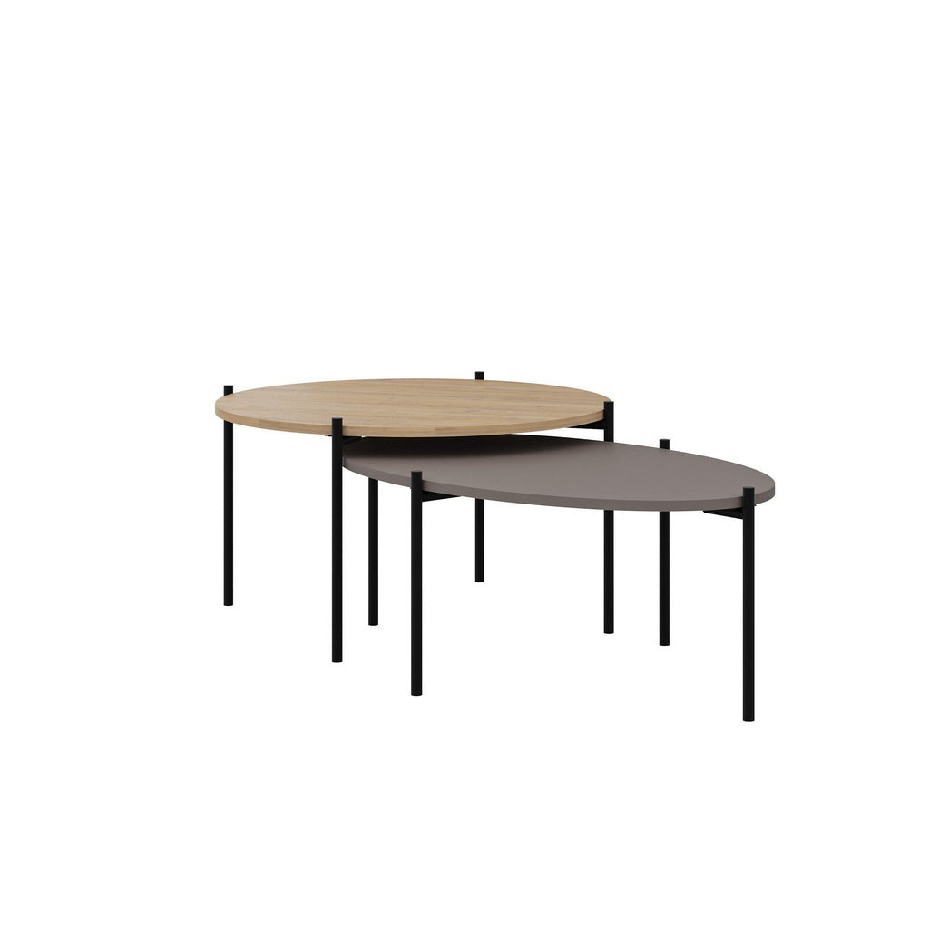 Lot de tables basses rondes et ovales Odelia