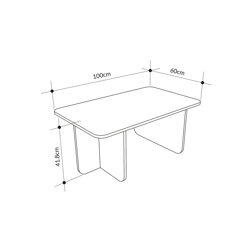 Table basse rectangulaire Hillary – Table de salon moderne 100 cm