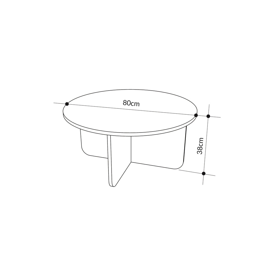 Table basse ronde Hillary – 80 cm Table de salon moderne