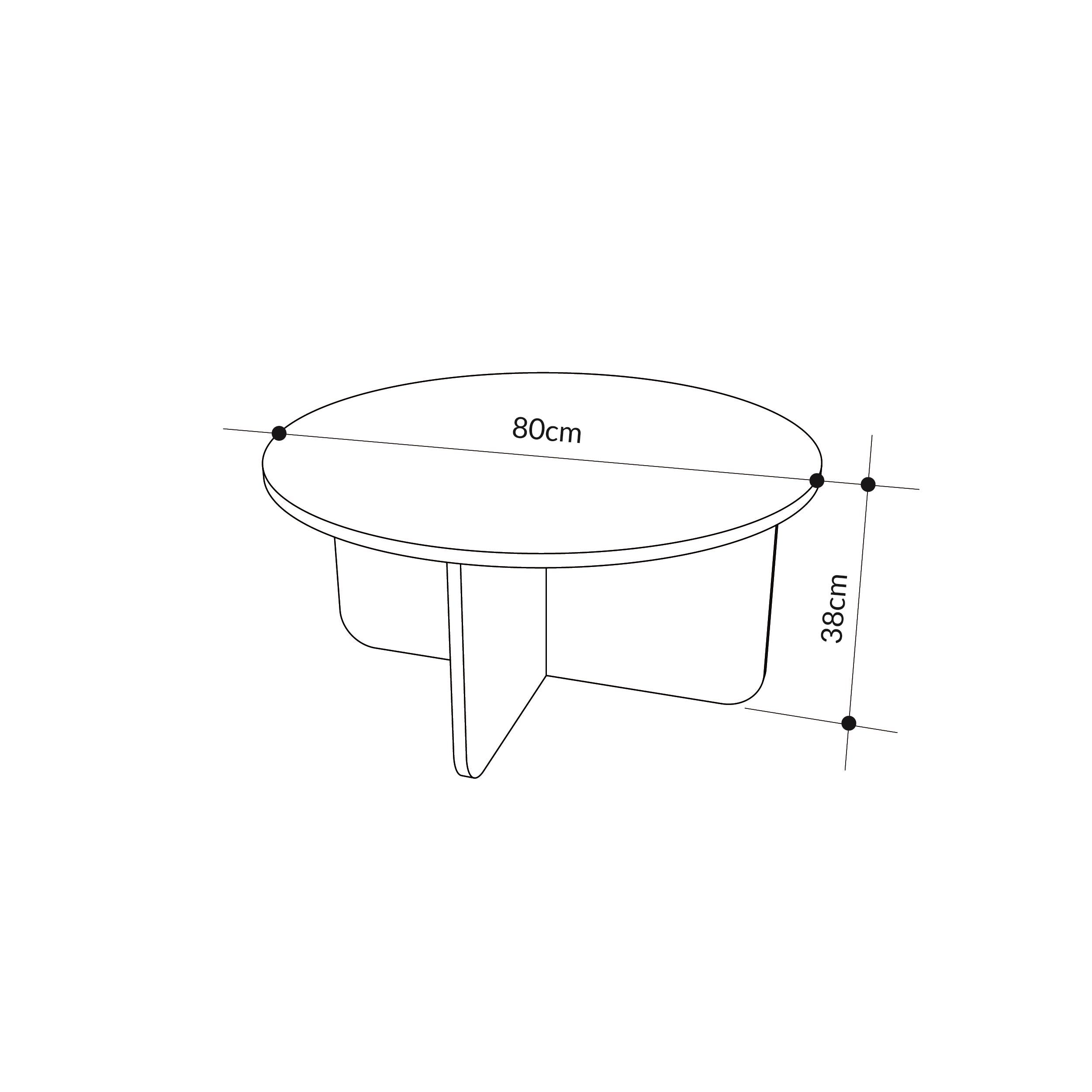 Table basse ronde Hillary – 80 cm Table de salon moderne
