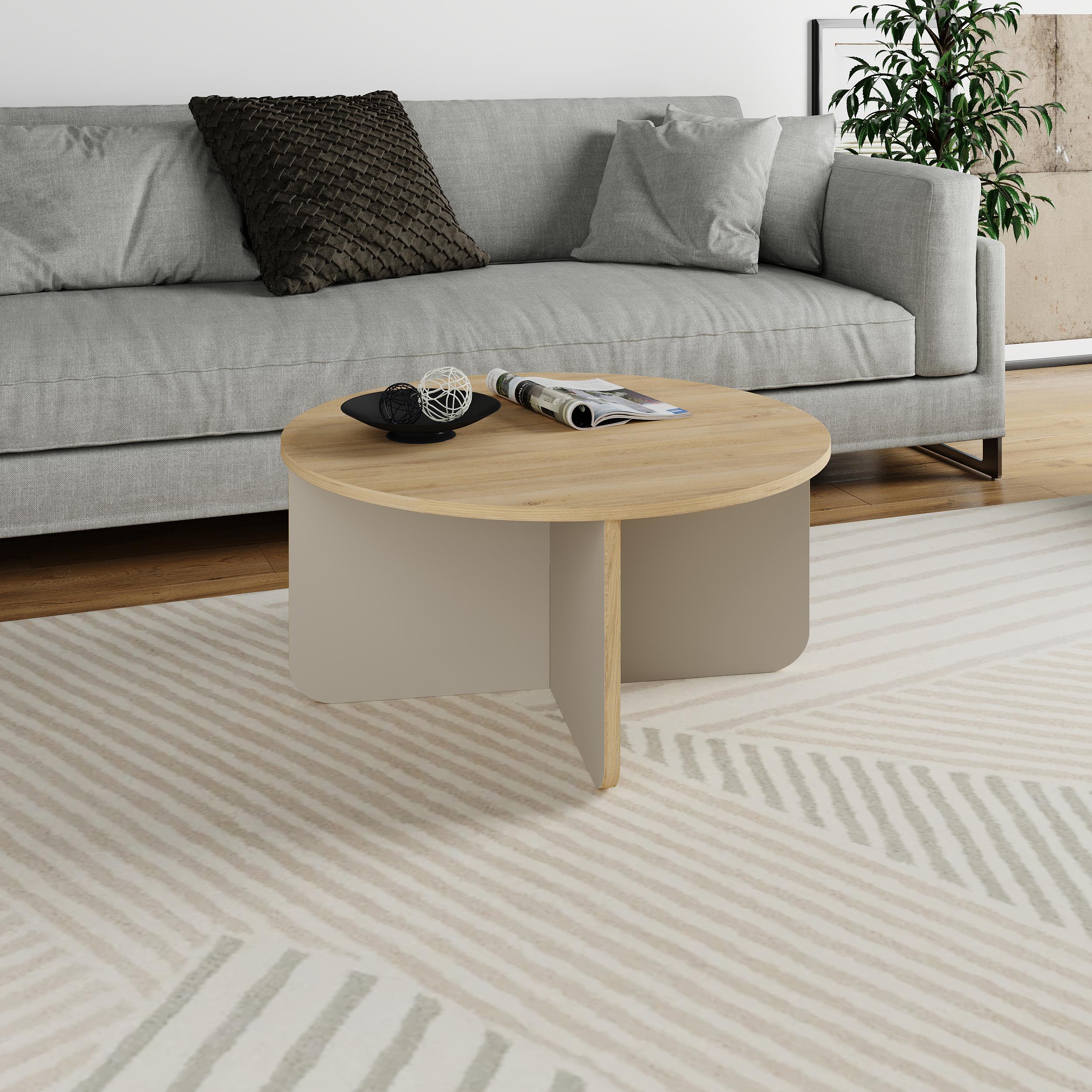 Table basse ronde Hillary – 80 cm Table de salon moderne