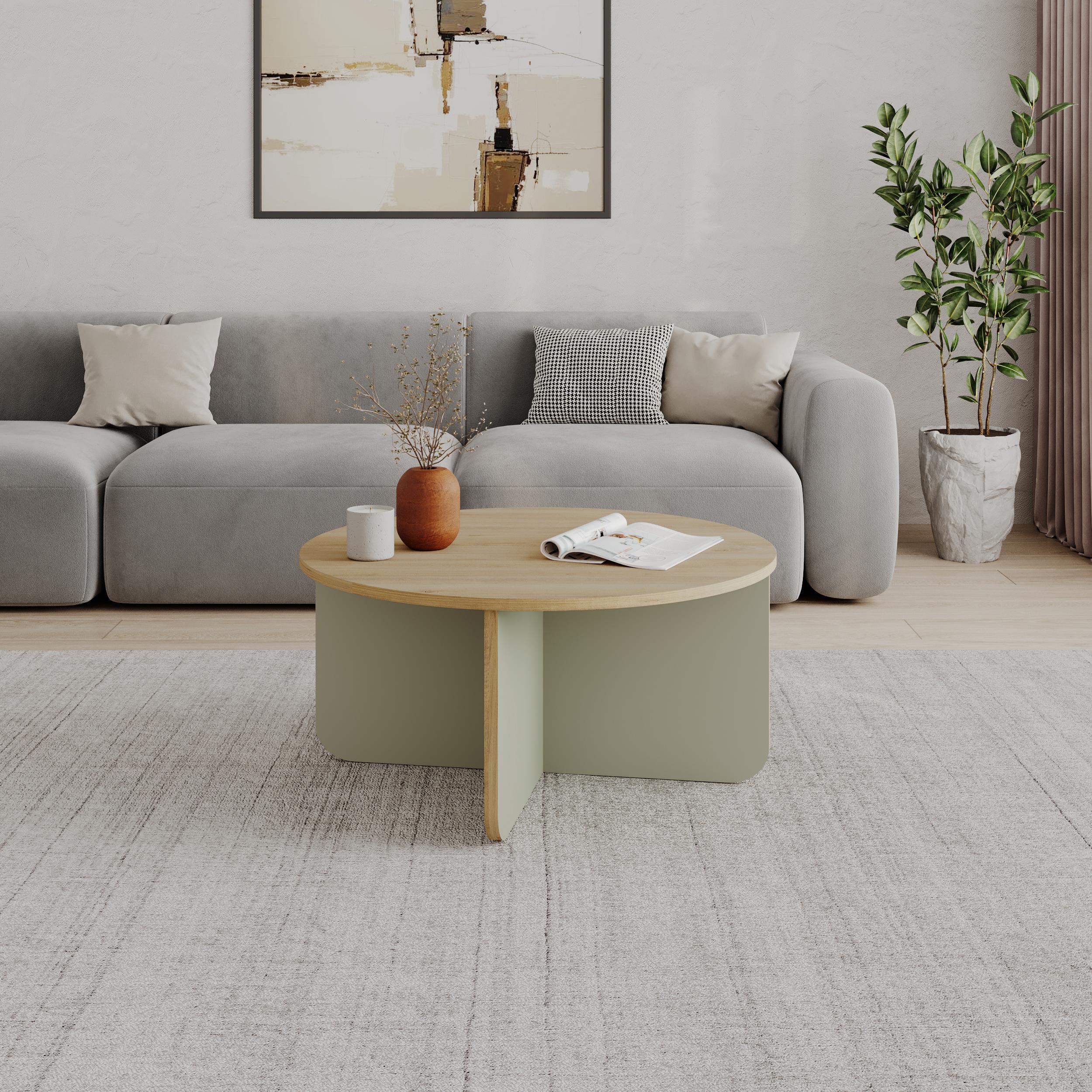 Table basse ronde Hillary – 80 cm Table de salon moderne