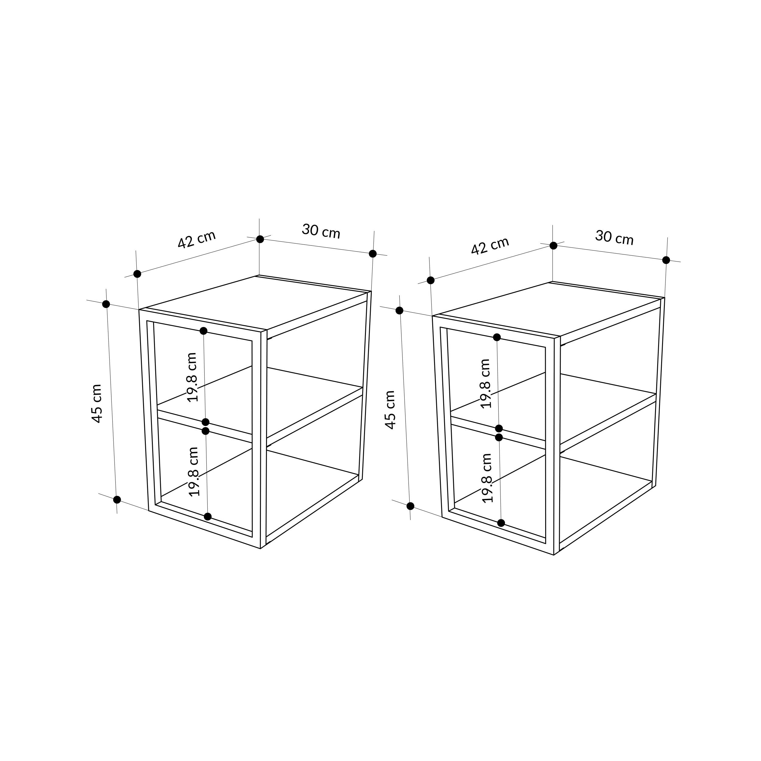 Table d'appoint double Echo – Table d'appoint de canapé moderne avec étagères