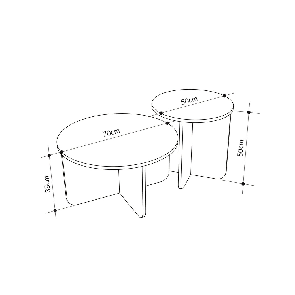 Decortieliving - Hillary Modern 2-Piece Coffee Table Set