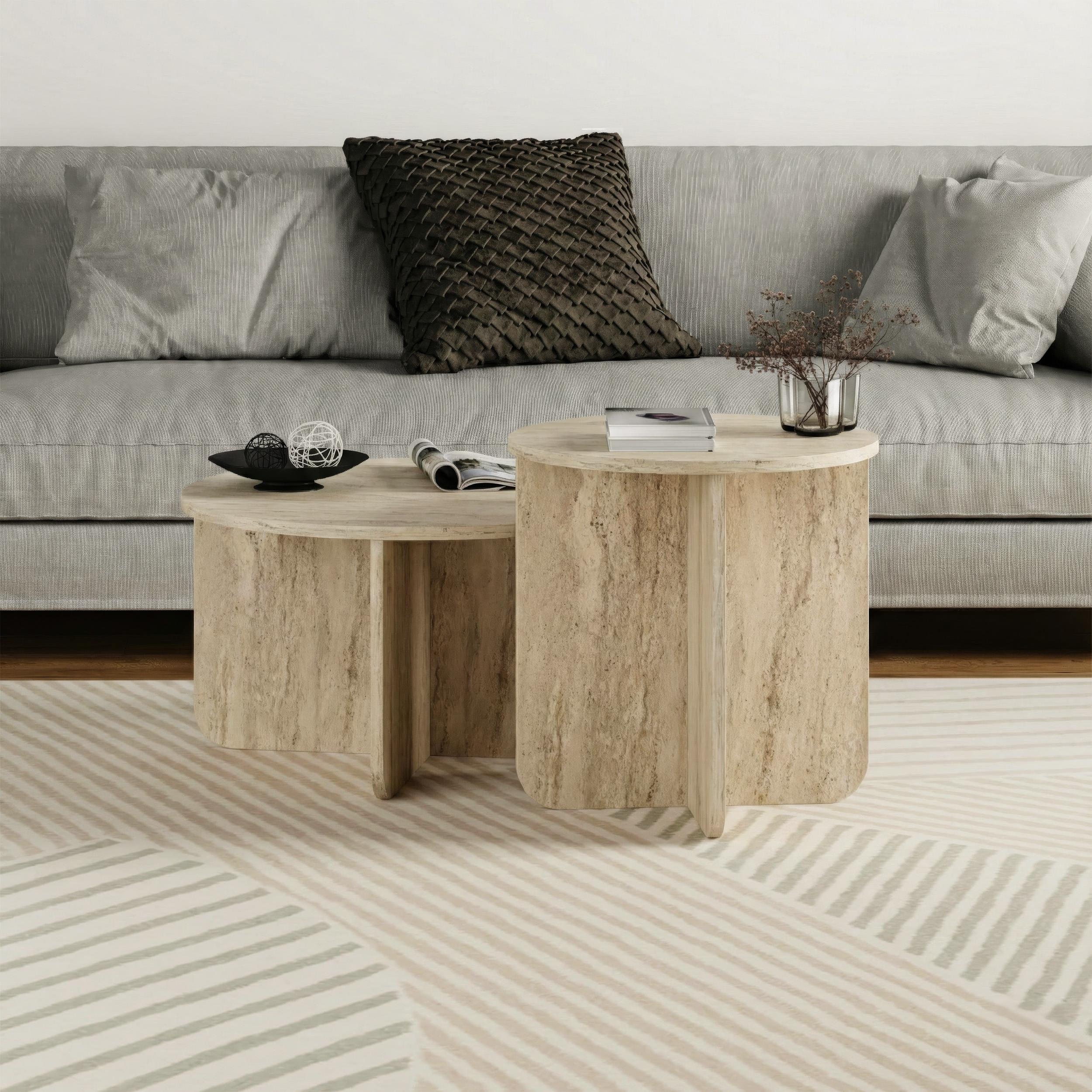 Decortieliving - Hillary Modern 2-Piece Coffee Table Set