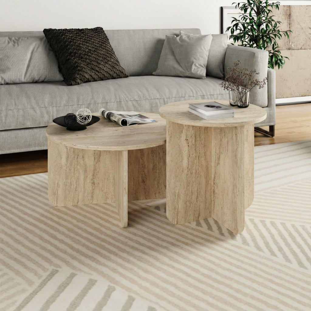 Decortieliving - Hillary Modern 2-Piece Coffee Table Set