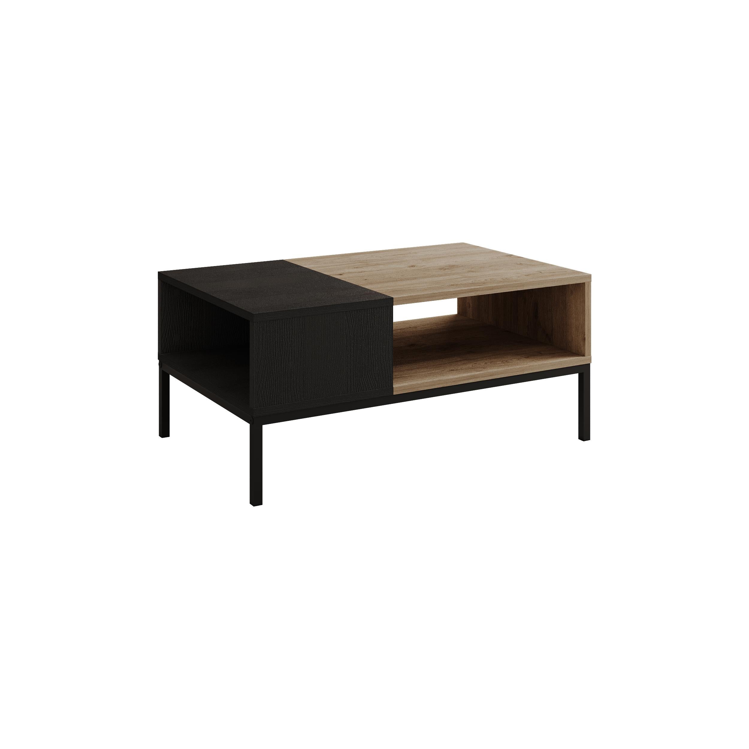Table basse moderne Cailin avec rangement ouvert