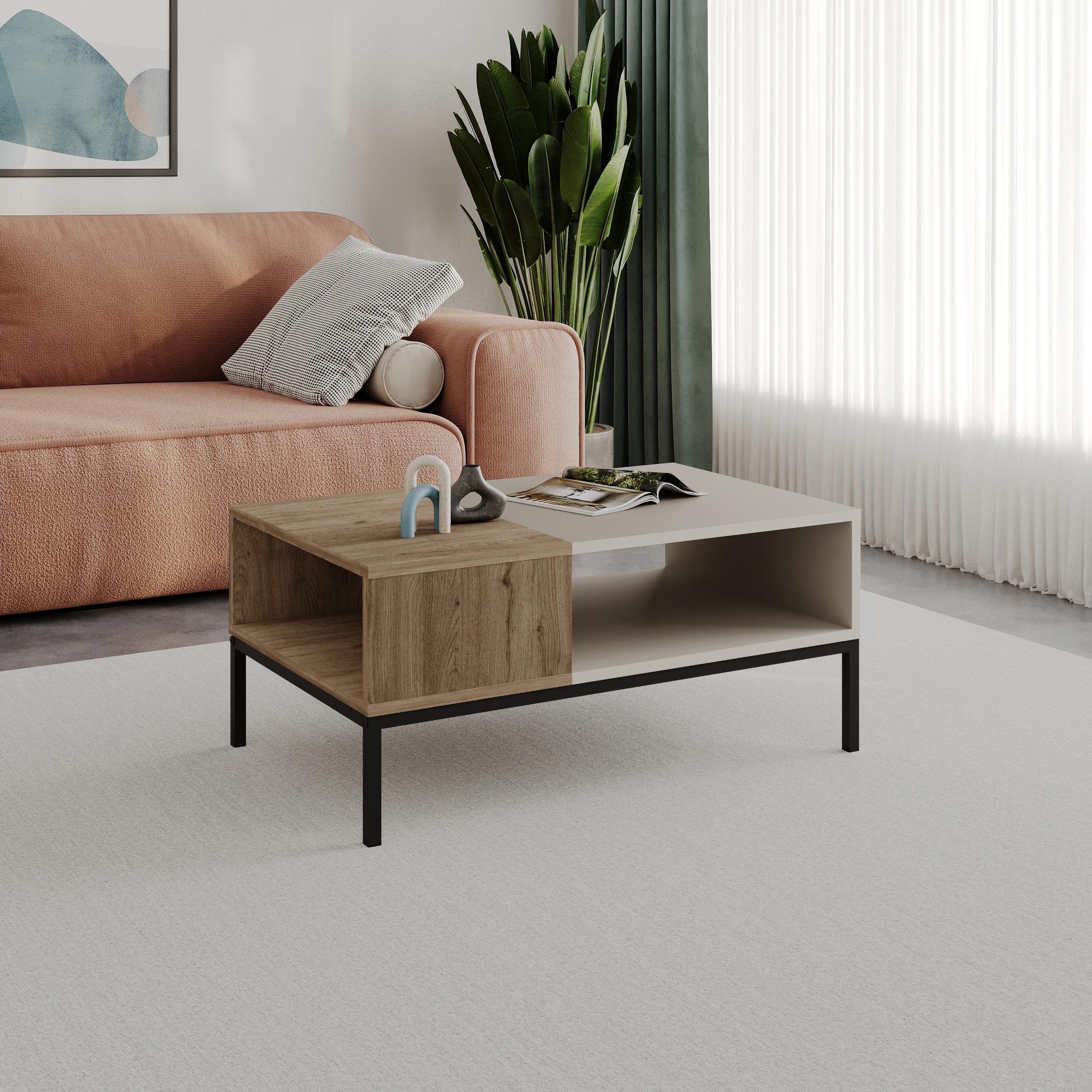Table basse moderne Cailin avec rangement ouvert