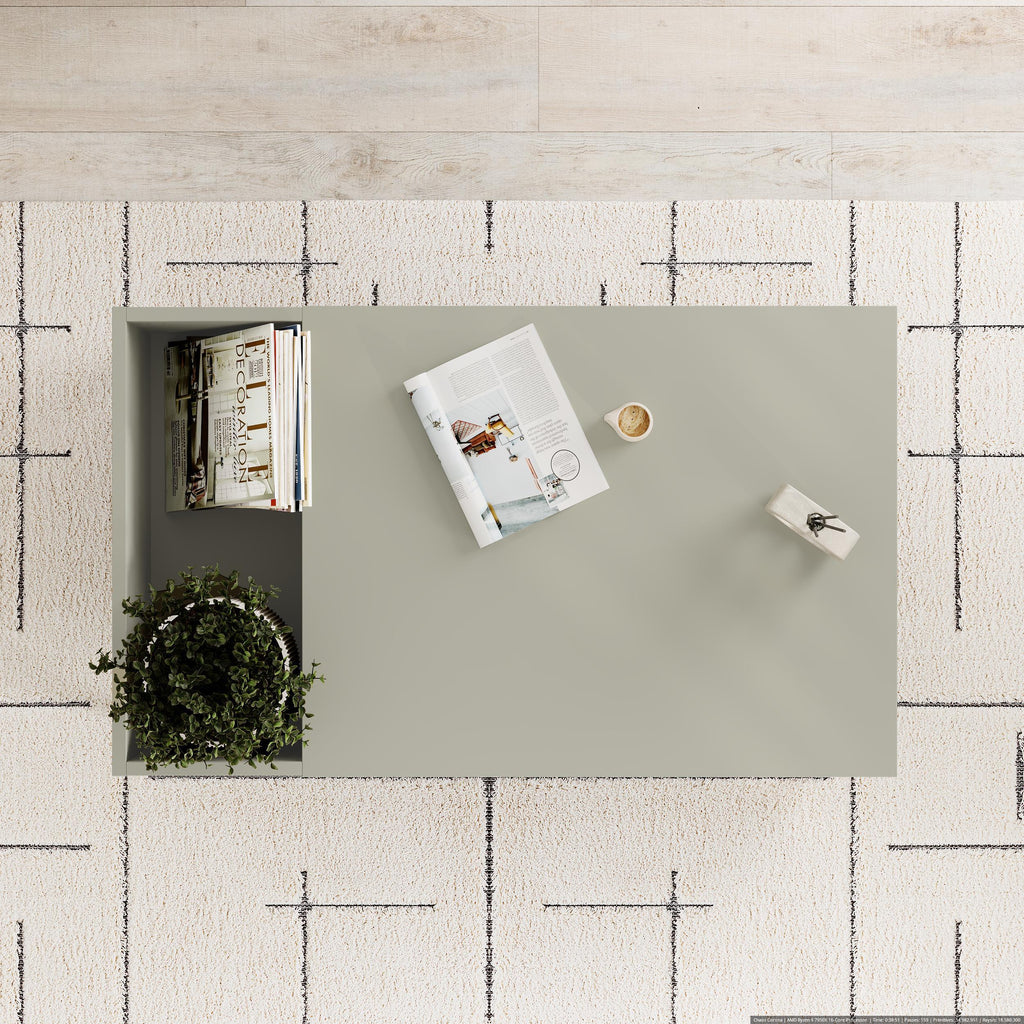 Decortieliving - Vena Modern Coffee Table Ash Green 100 x 60 cm