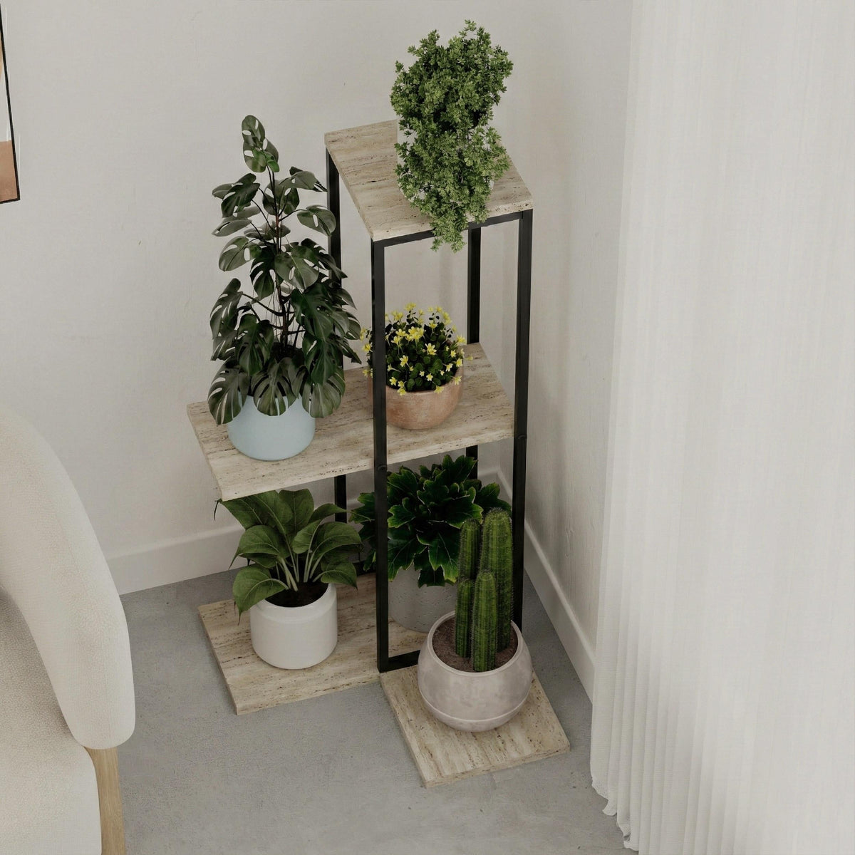 Decortieliving - Vetra Modern Plantstand Shelves
