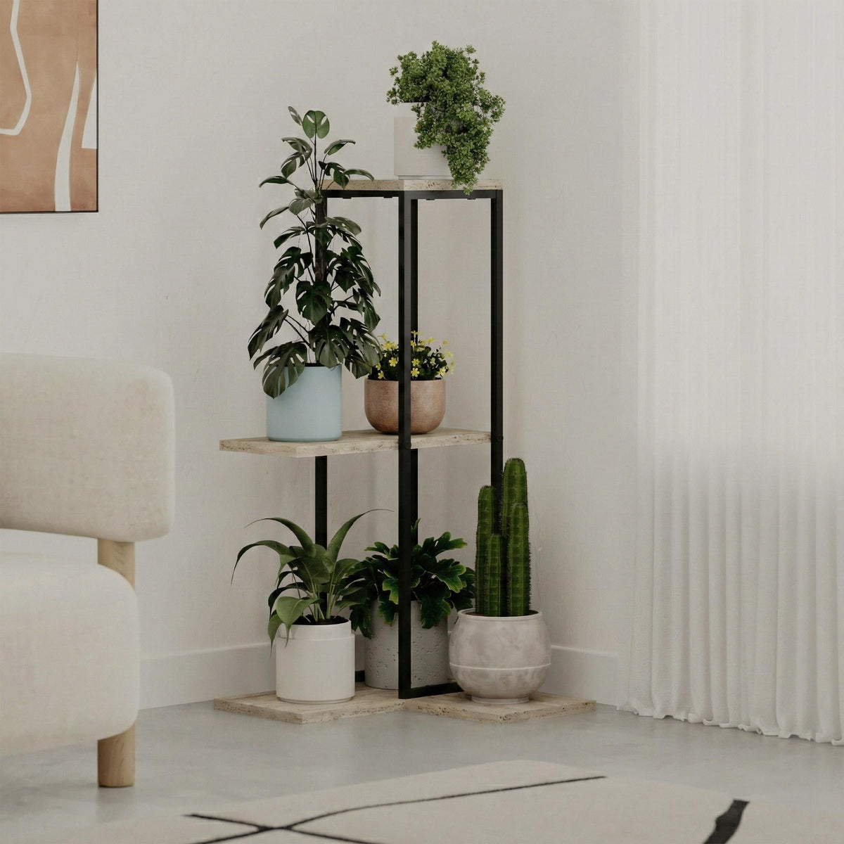 Decortieliving - Vetra Modern Plantstand Shelves