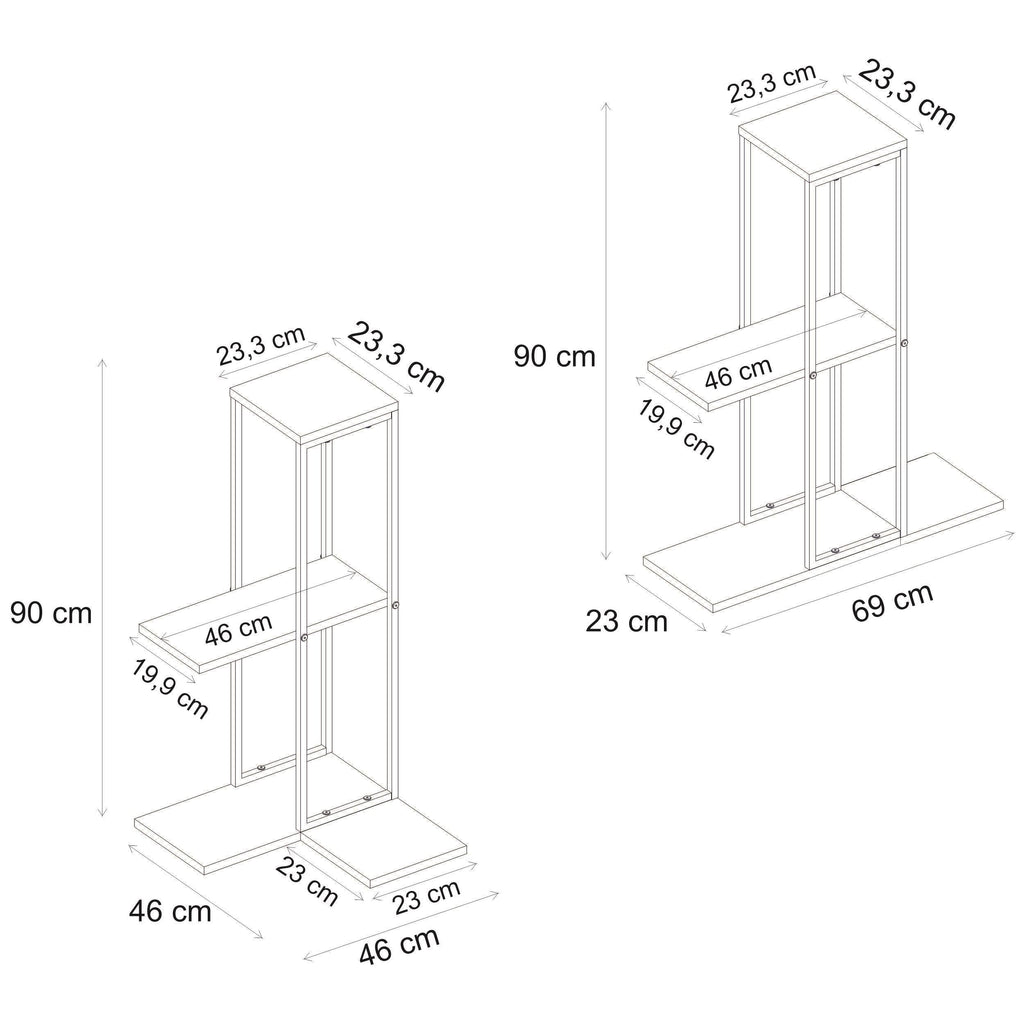 Decortieliving - Vetra Modern Plantstand Shelves