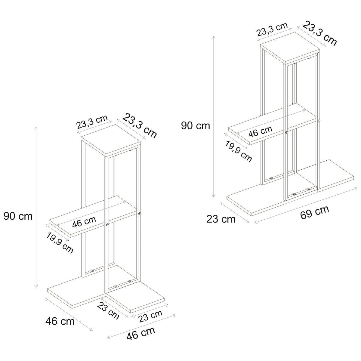 Decortieliving - Vetra Modern Plantstand Shelves