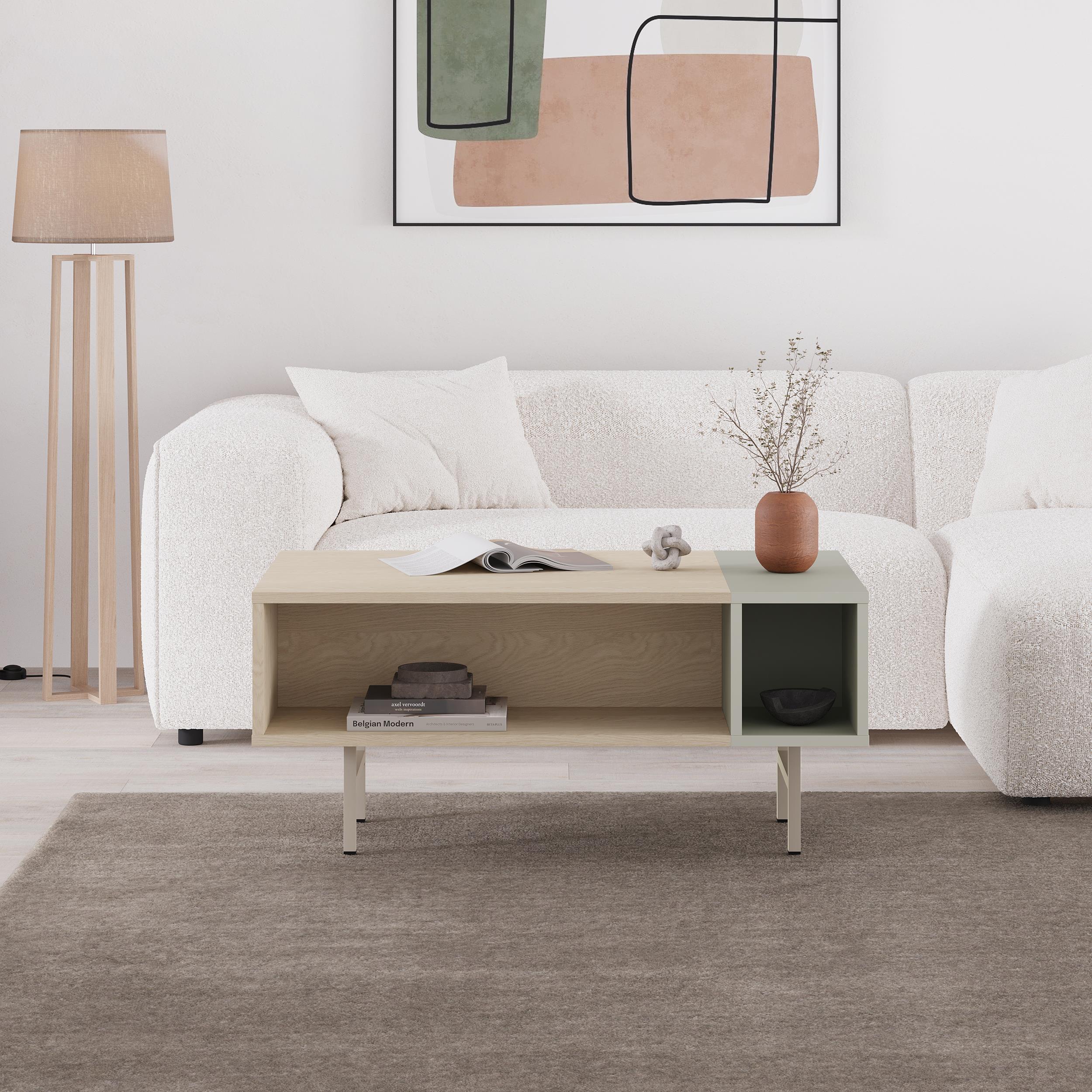 Table basse Mona moderne avec rangement ouvert