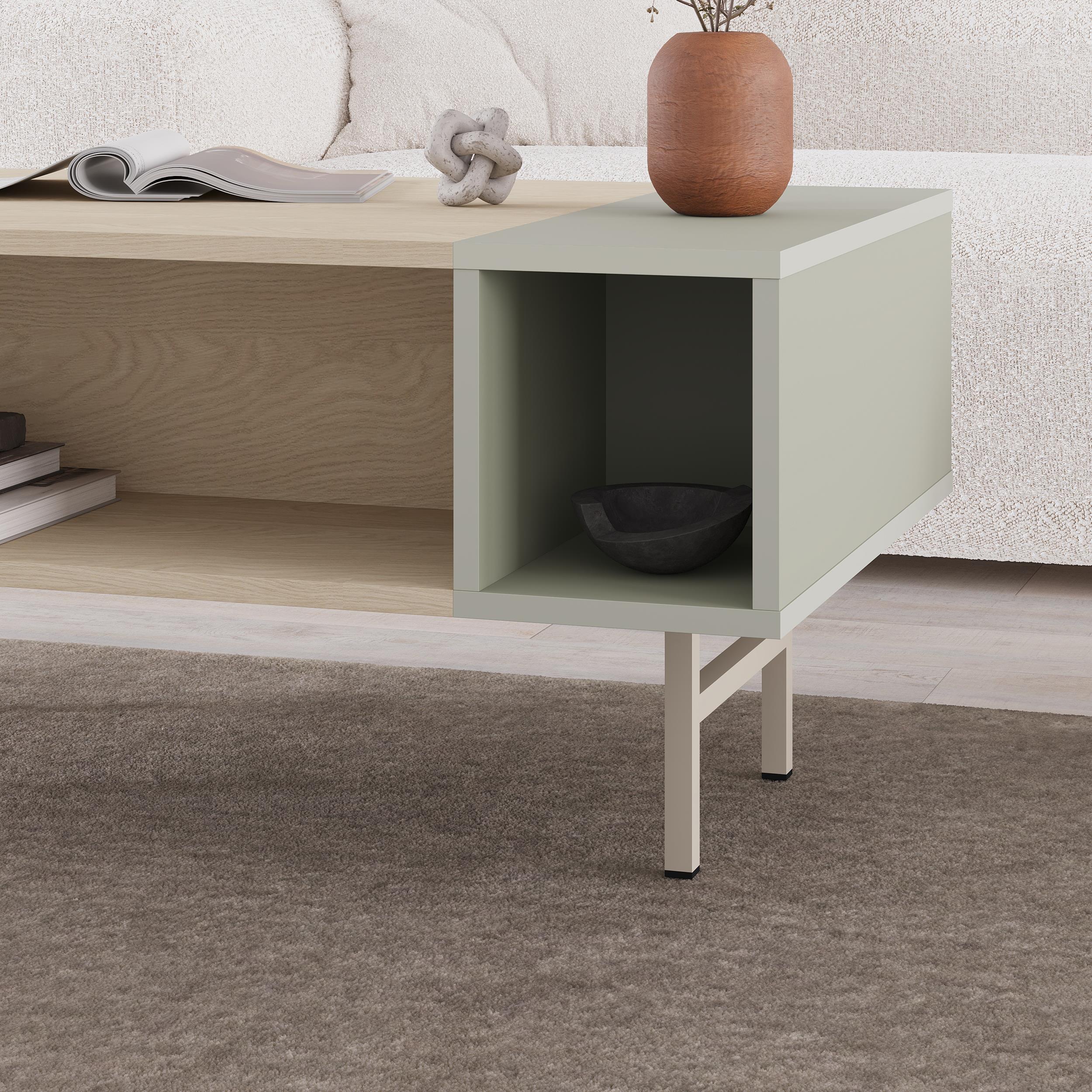 Table basse Mona moderne avec rangement ouvert