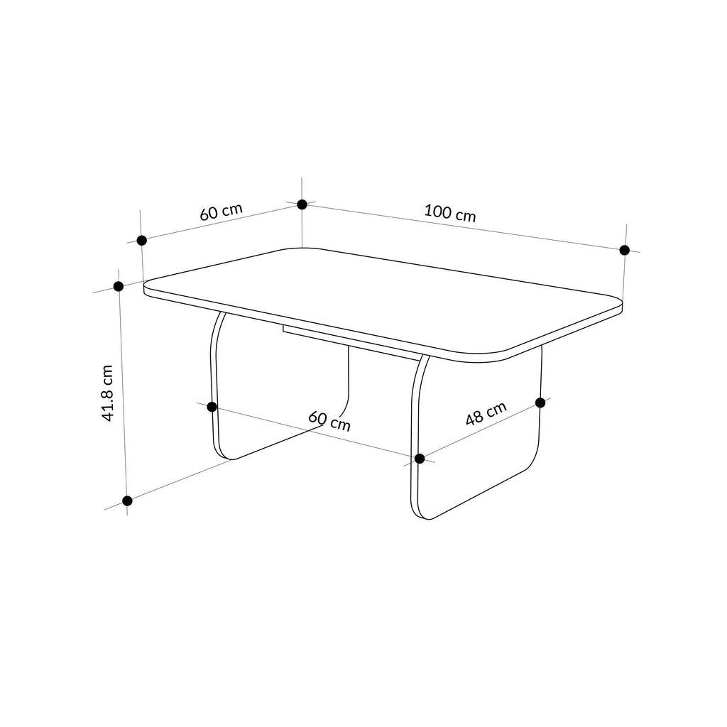 Table basse Pietra Modern Radius - 60x100 cm