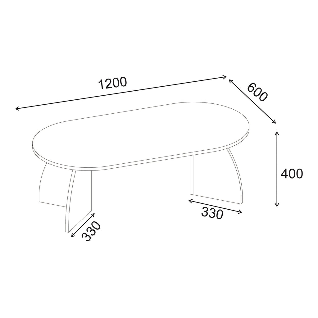 Table basse ovale Melina 120 cm