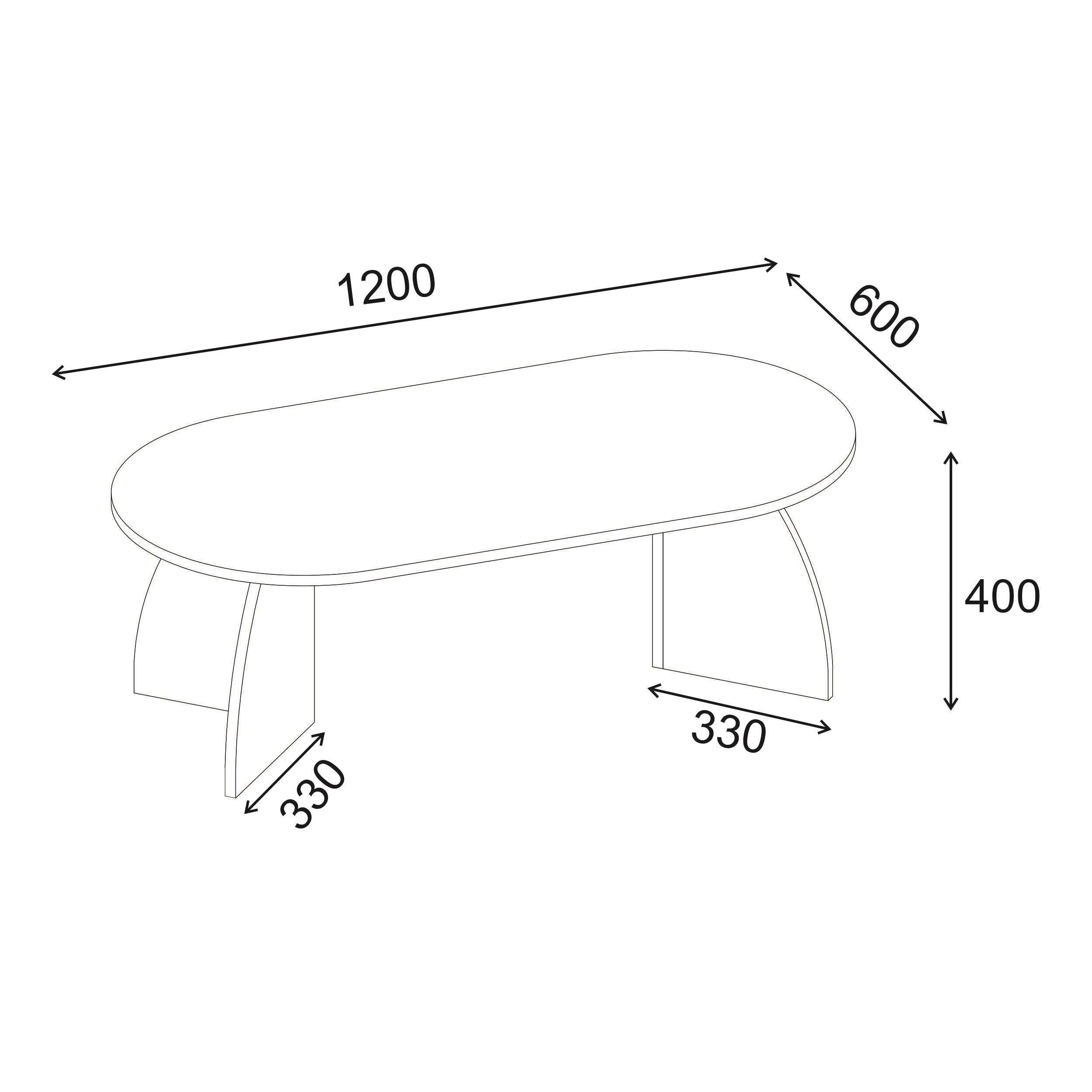 Table basse ovale Melina 120 cm