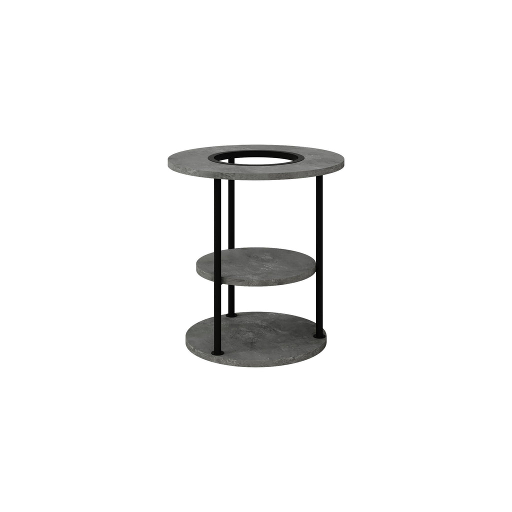 Table d'appoint ronde Grova avec étagère