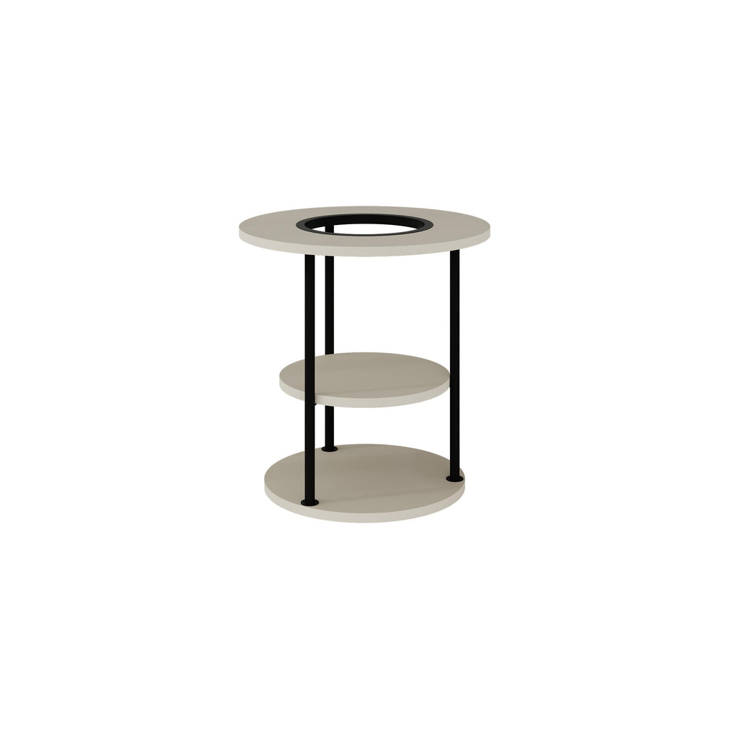 Table d'appoint ronde Grova avec étagère