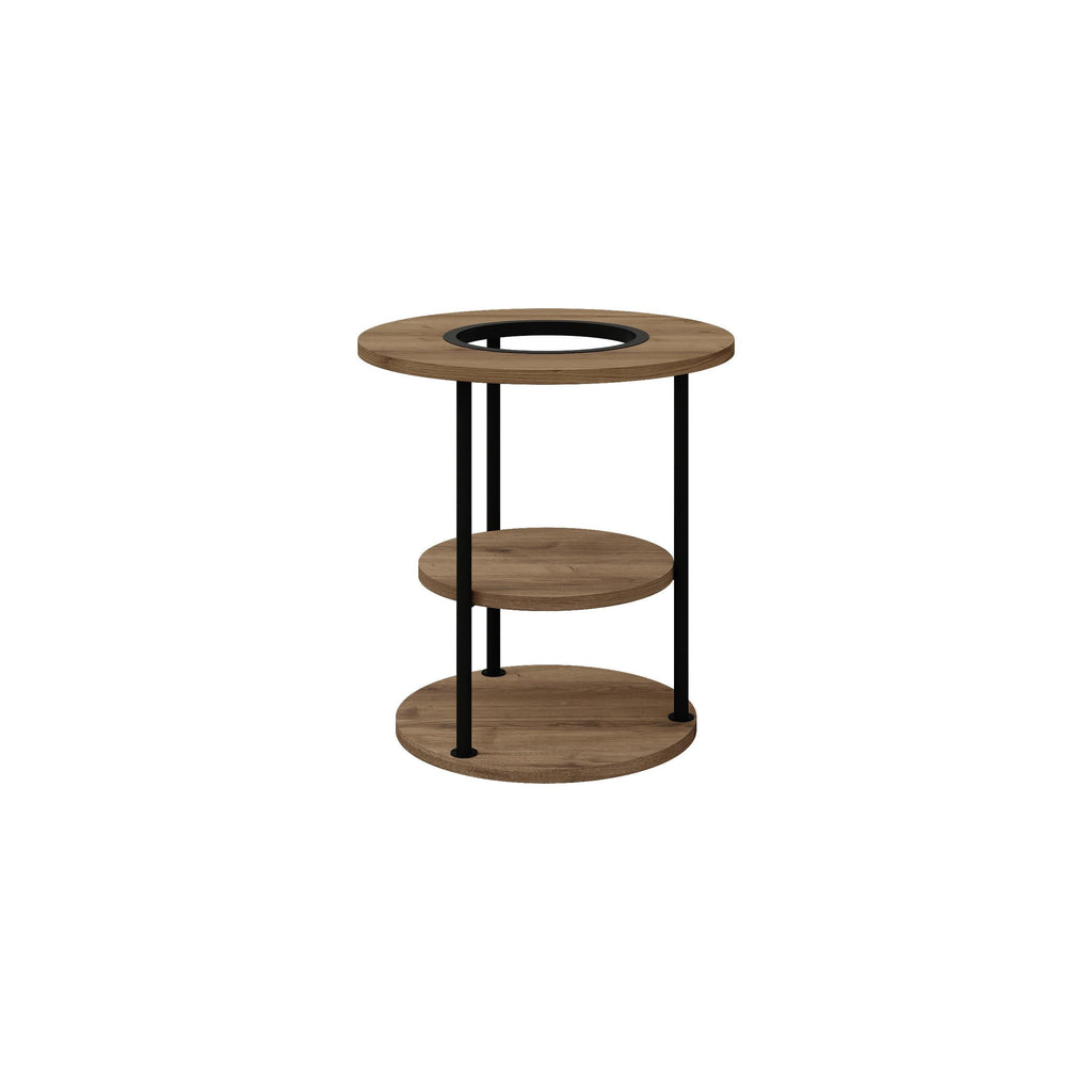 Table d'appoint ronde Grova avec étagère