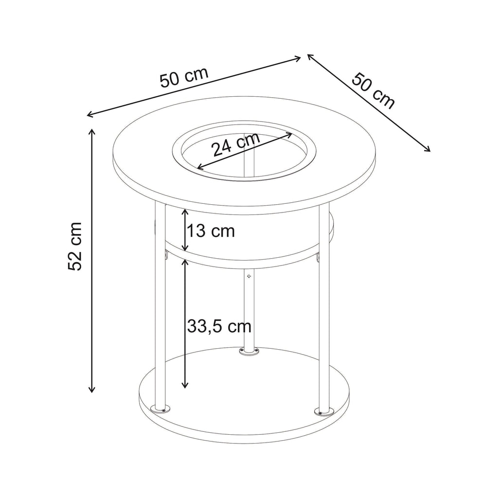 Table d'appoint ronde Grova avec étagère