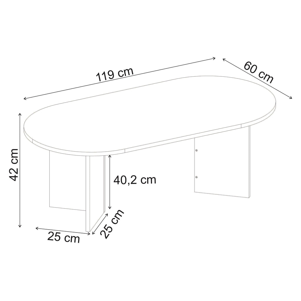Table basse ovale Sable