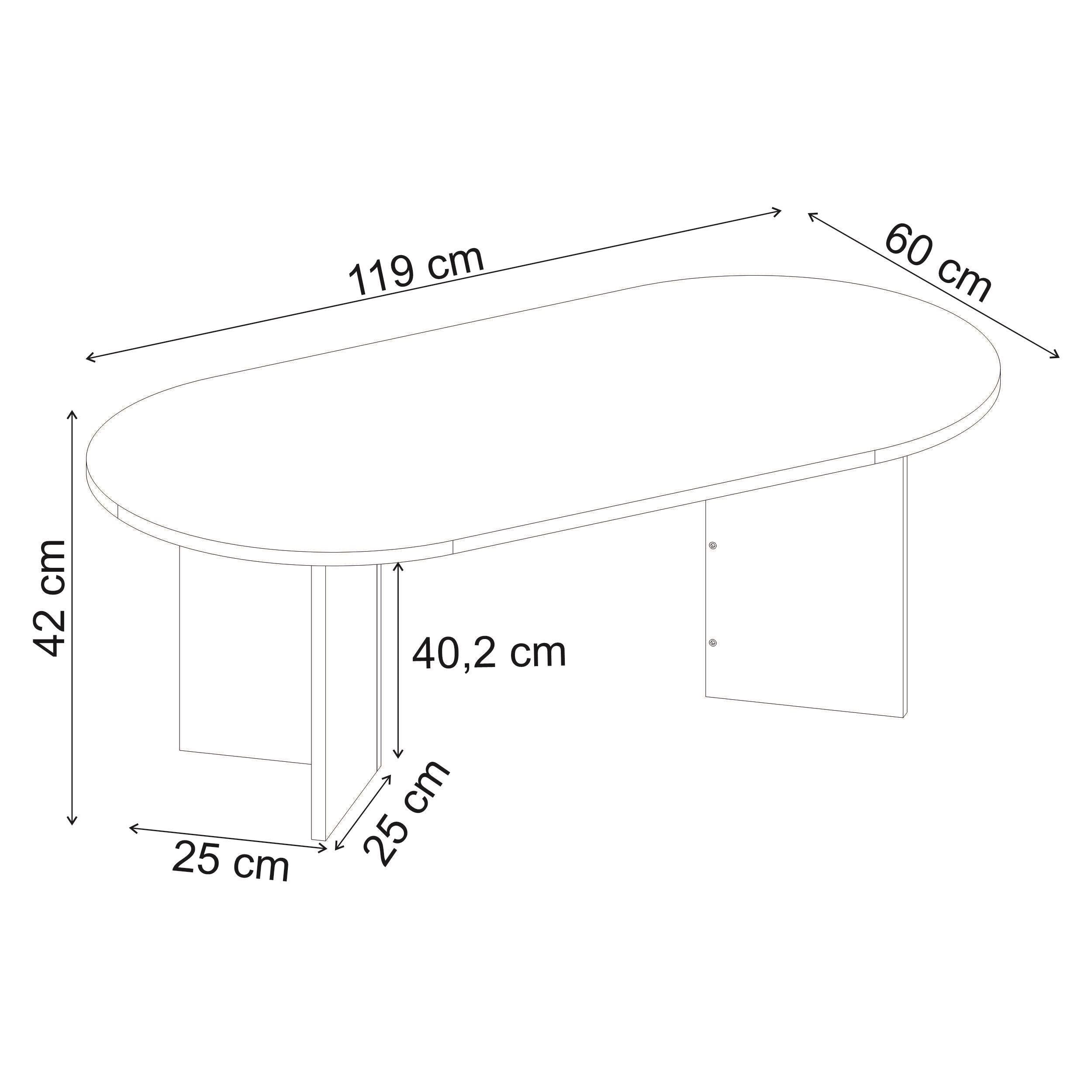 Table basse ovale Sable