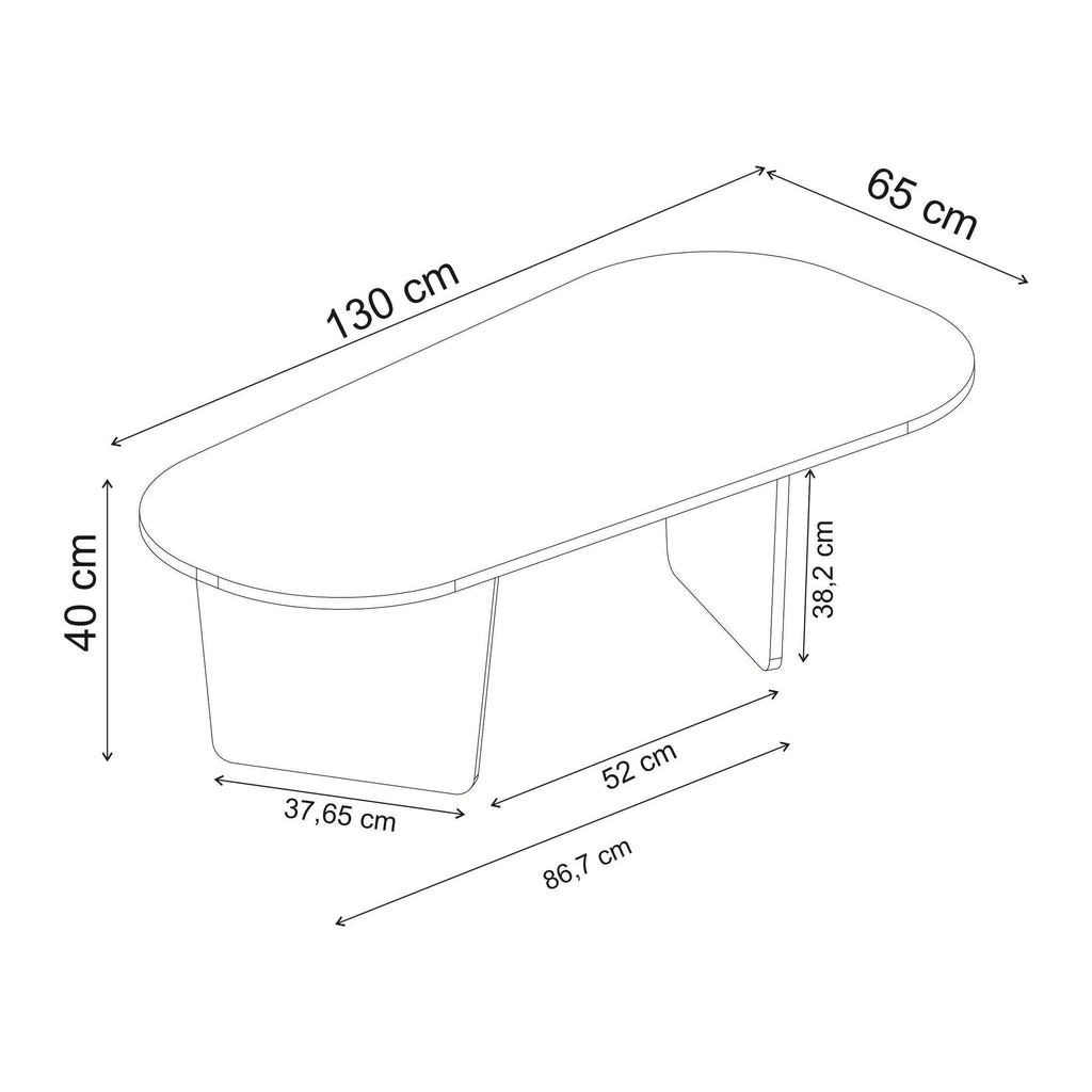 Table basse ovale design moderne Ovalis