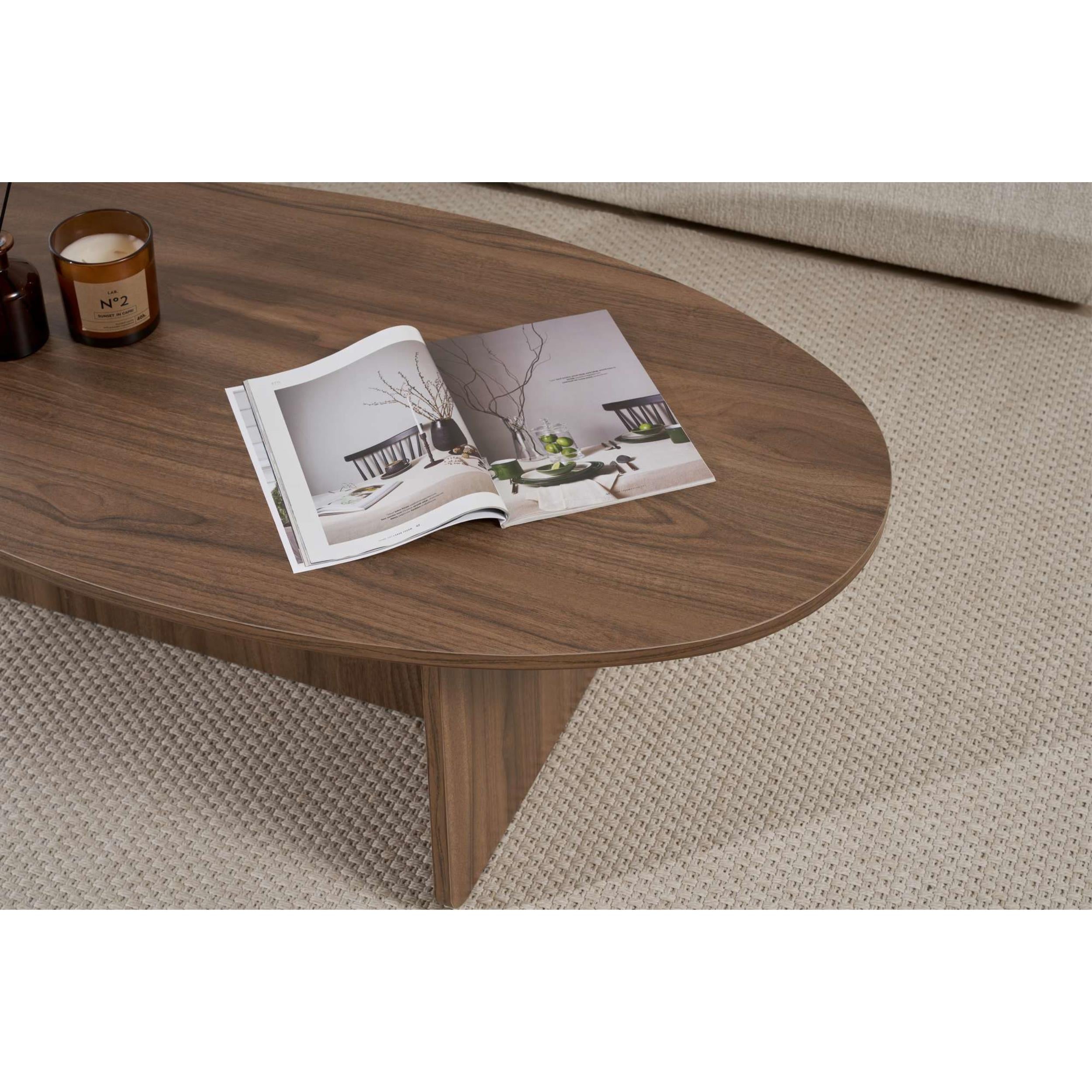 Decortieliving - Orba Oval Coffee Table 120 x 65 x 40 cm