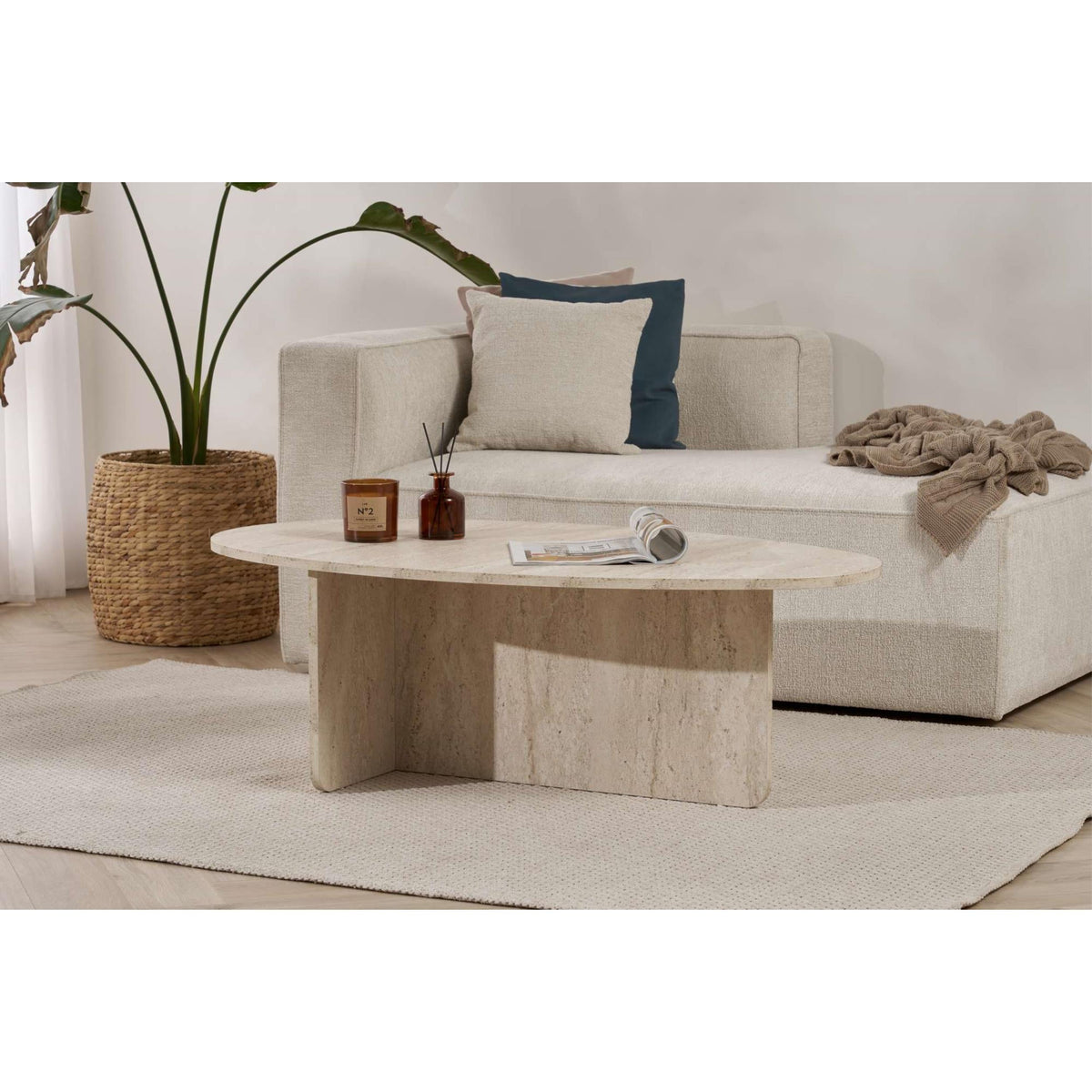 Decortieliving - Orba Oval Coffee Table 120 x 65 x 40 cm