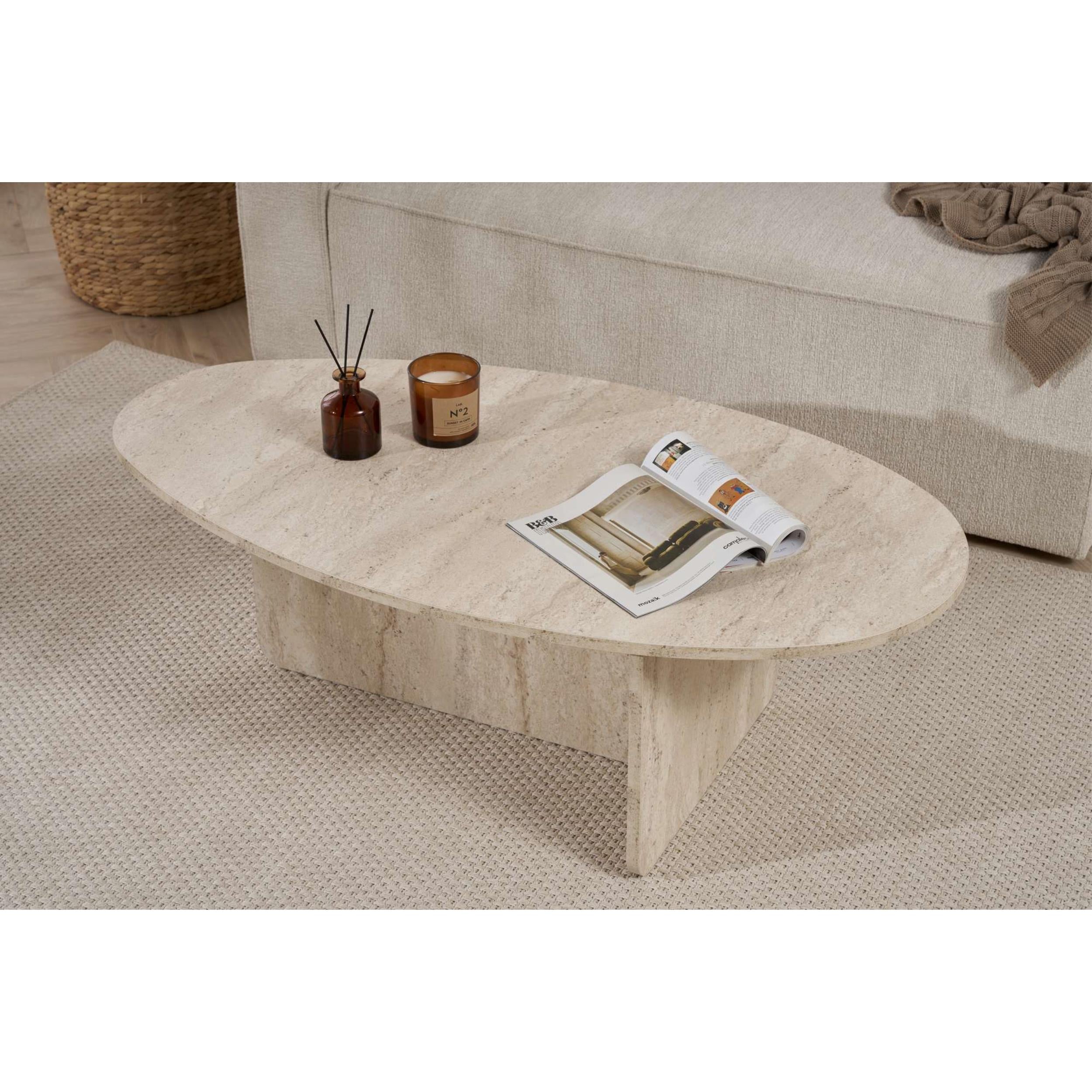 Decortieliving - Orba Oval Coffee Table 120 x 65 x 40 cm