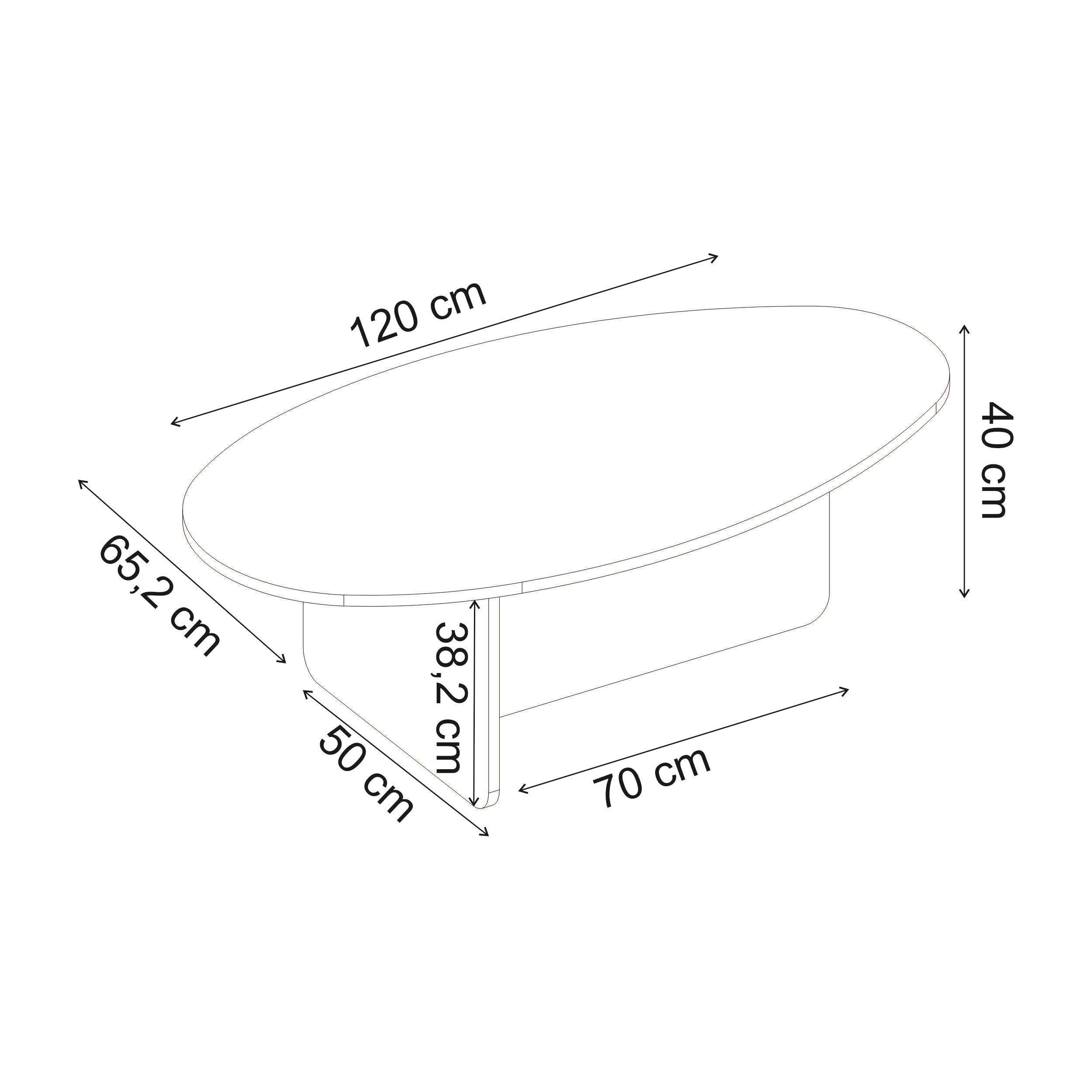 Decortieliving - Orba Oval Coffee Table 120 x 65 x 40 cm
