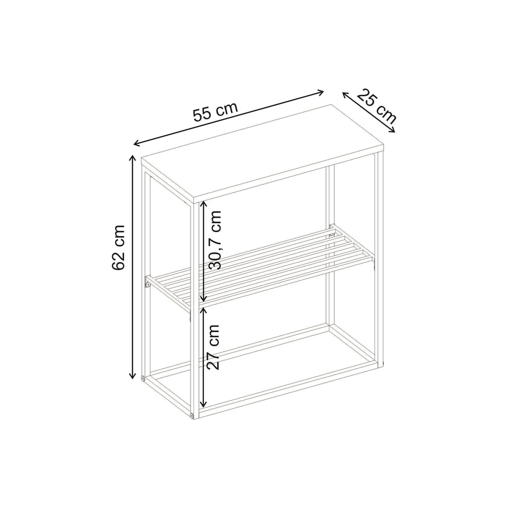 Table d'appoint Teno avec étagère de rangement
