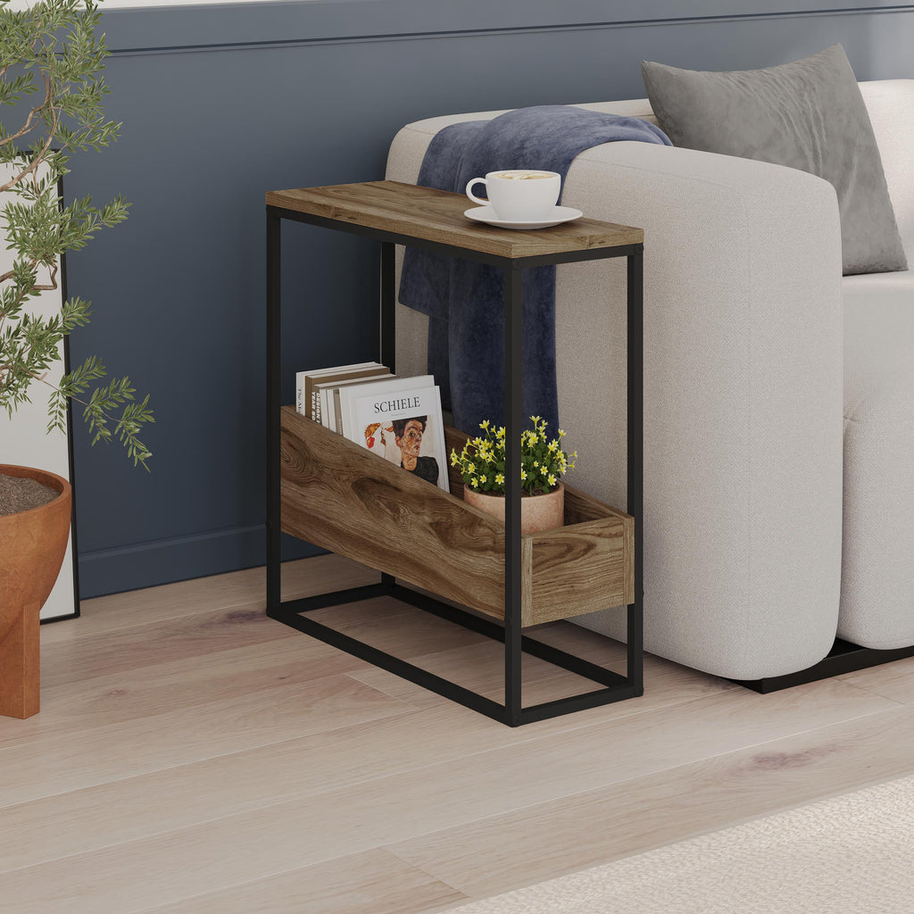 Table d'appoint Lido Slim – Chêne et Noir