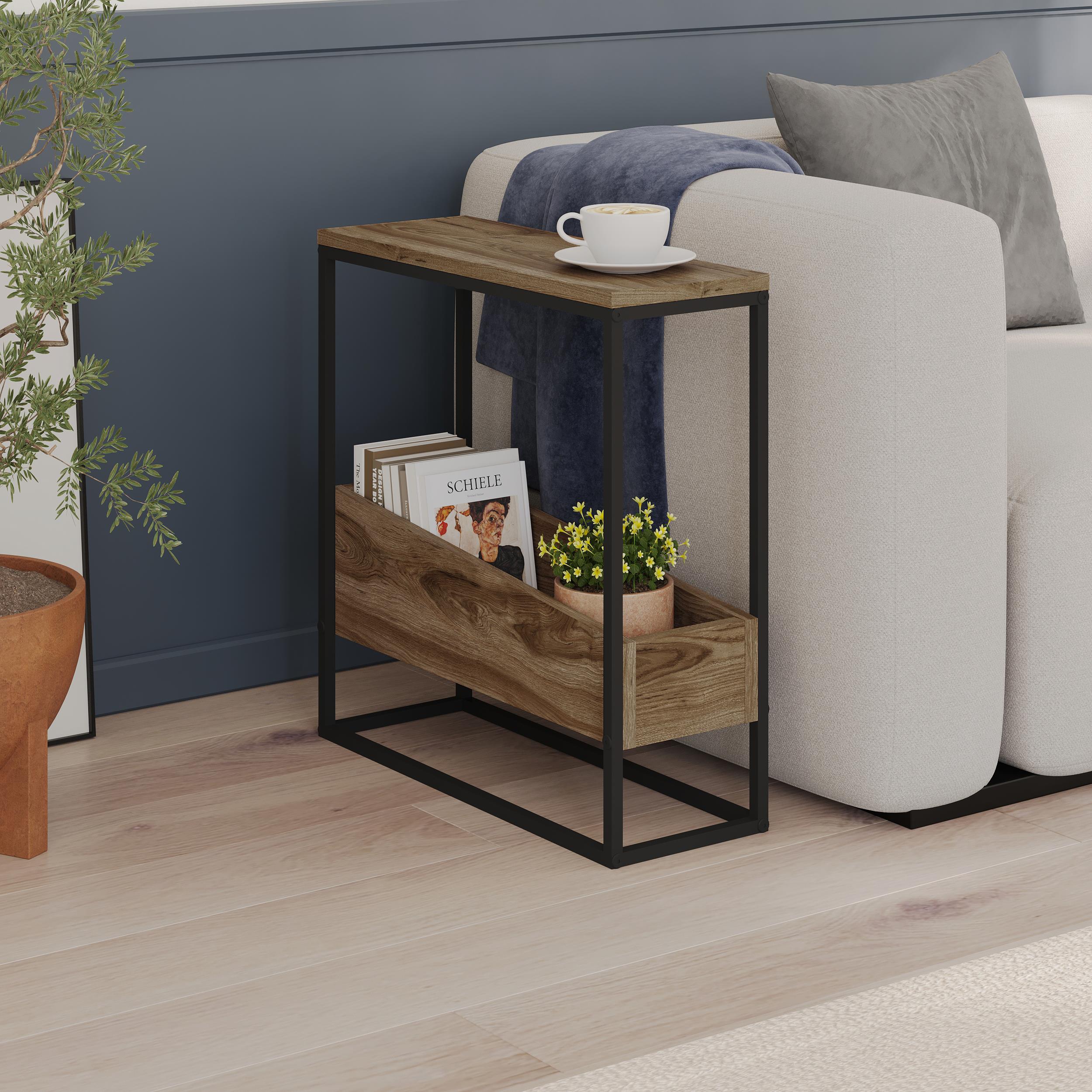 Table d'appoint Lido Slim – Chêne et Noir