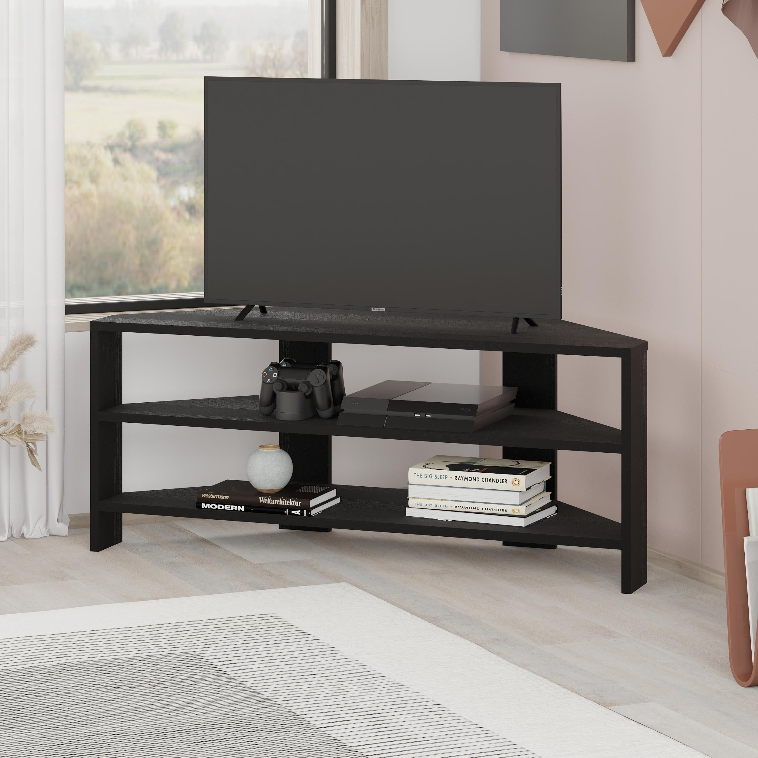 Decortieliving - Thales Corner Modern TV Stand Multimedia Centre Corner 110cm